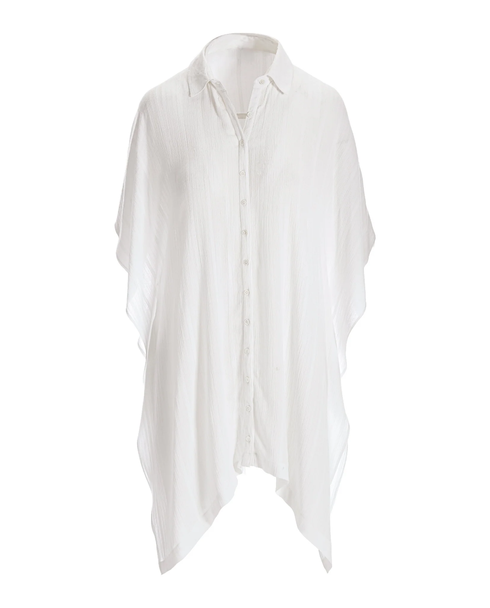 Tie Front Versatile Shirt And Cover Up White - Futureuc