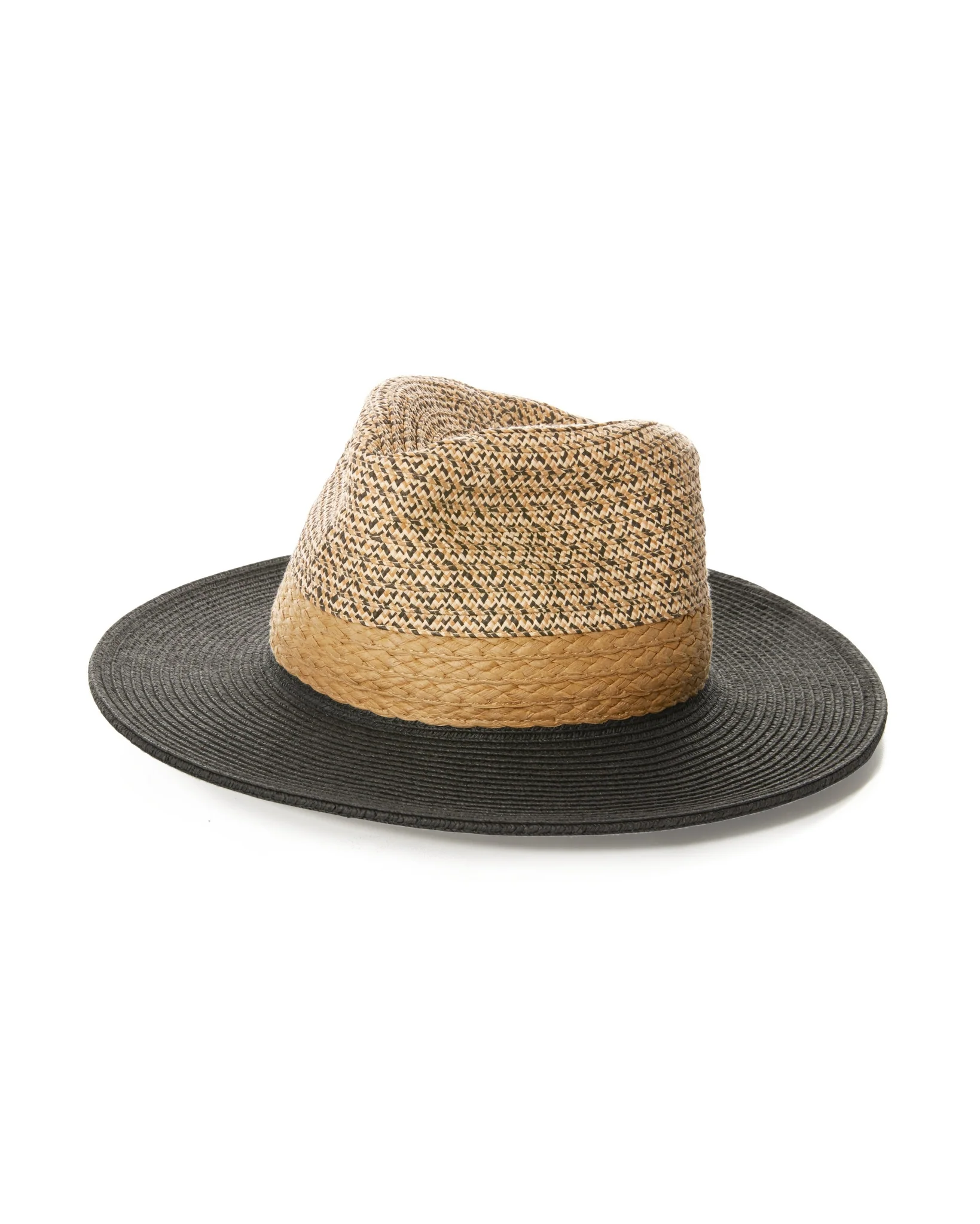 Braided Straw Hat Black/Natural - Futureuc