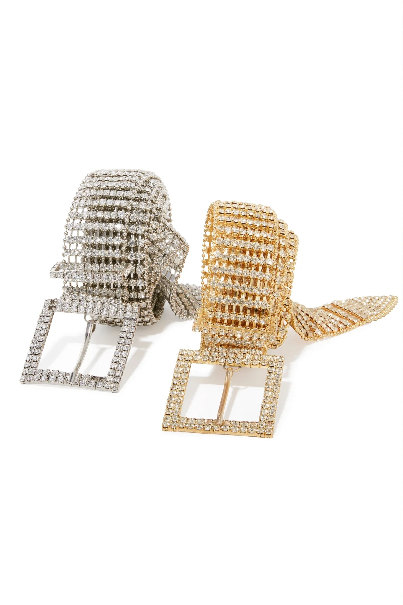 Chain Rhinestone Belt Silver - Futureuc