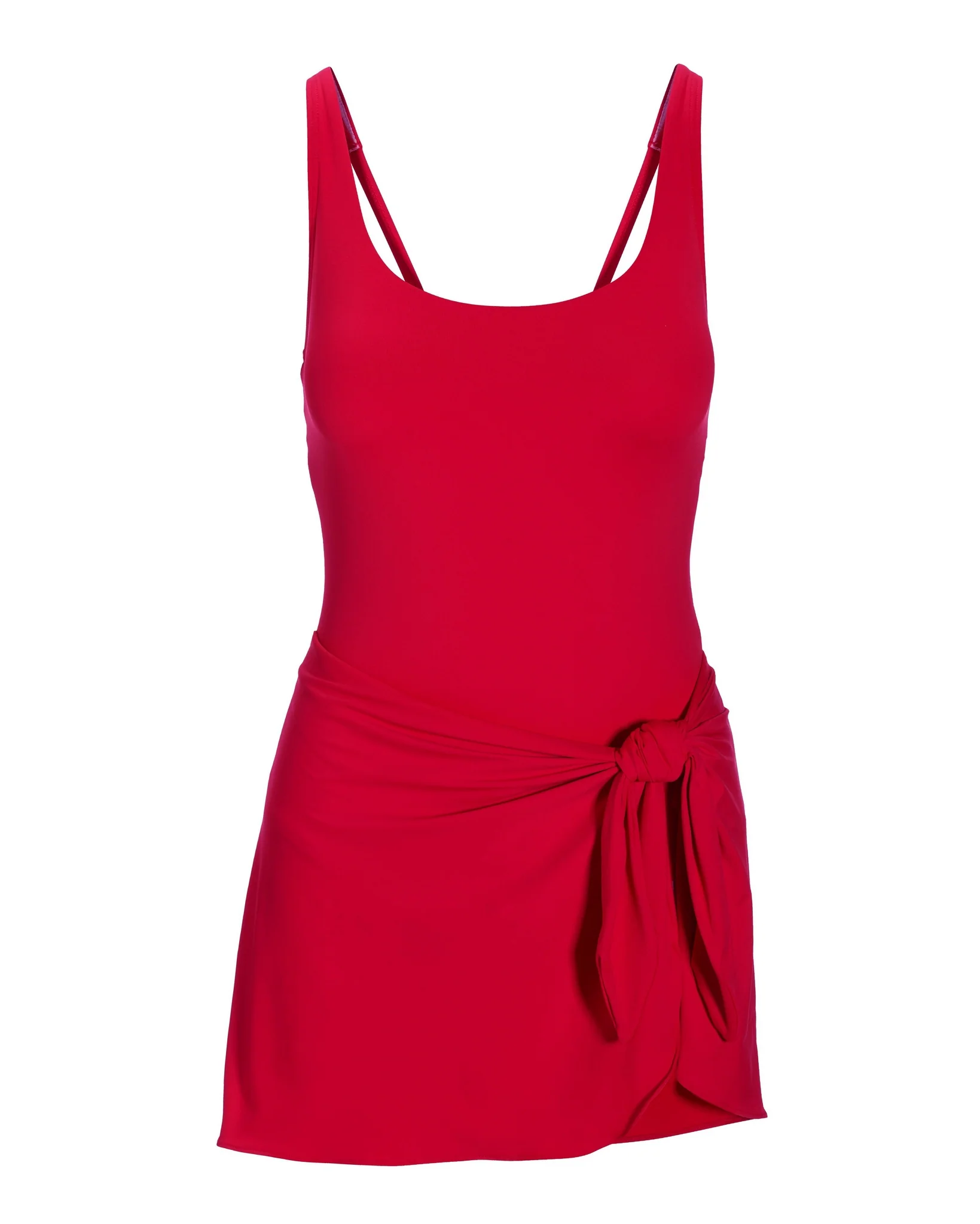 Tie Front Swim Dress Red - Futureuc