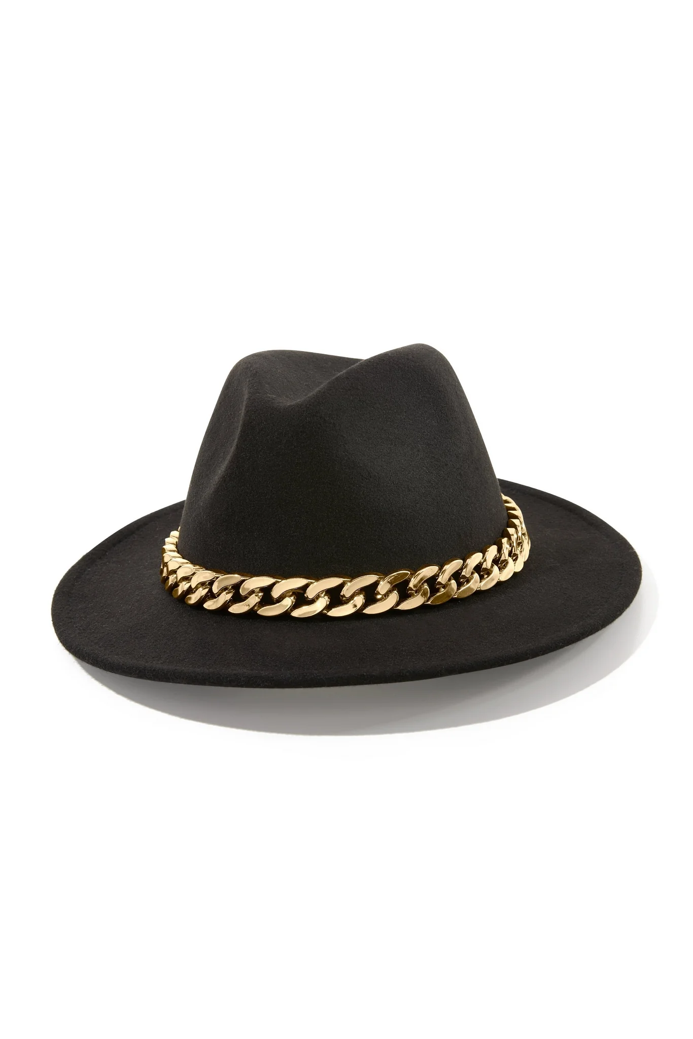 Chain Wide Brim Hat Black/Gold - Futureuc