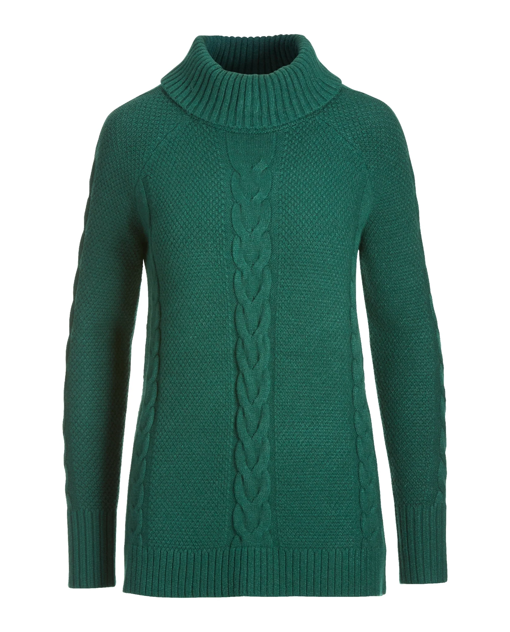 Cable Turtleneck Sweater Green - Futureuc
