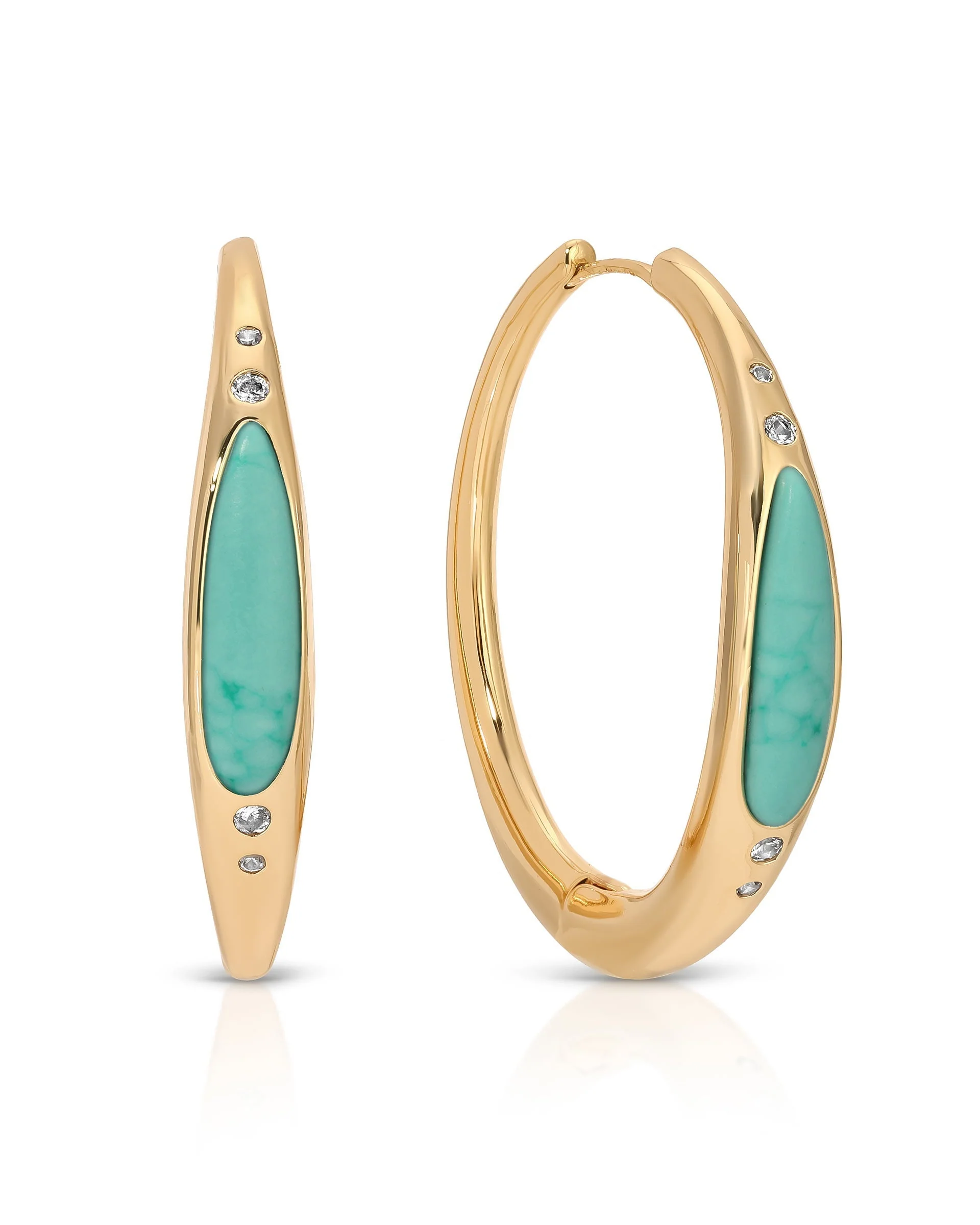 Turquoise Solstice Hoops - Futureuc