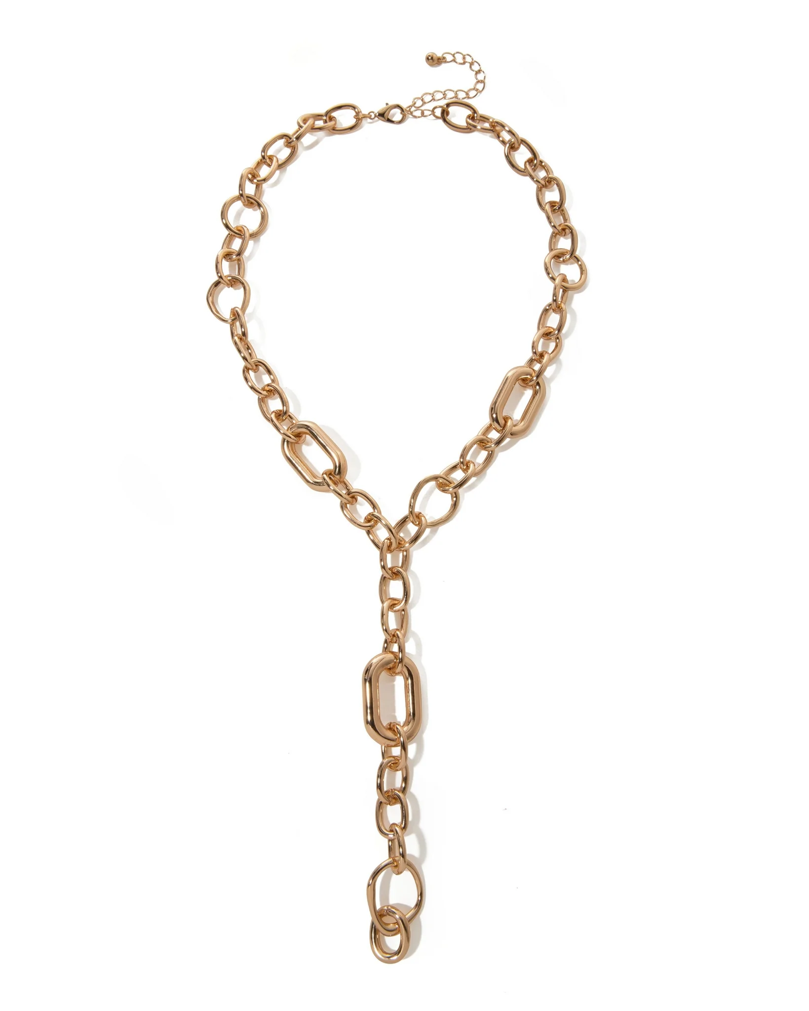 Chain Linked Drop Necklace Gold - Futureuc