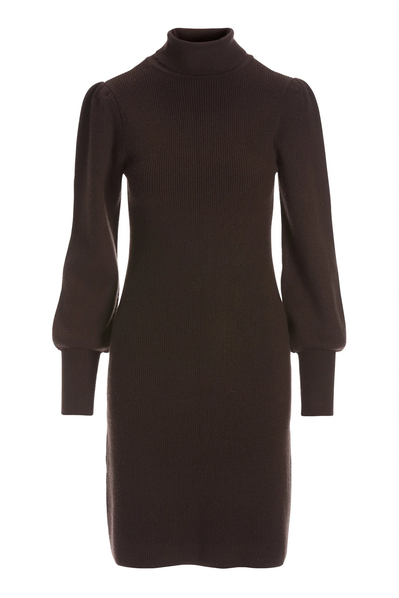 Balloon Sleeve Sweater Dress Chocolate Torte - Futureuc