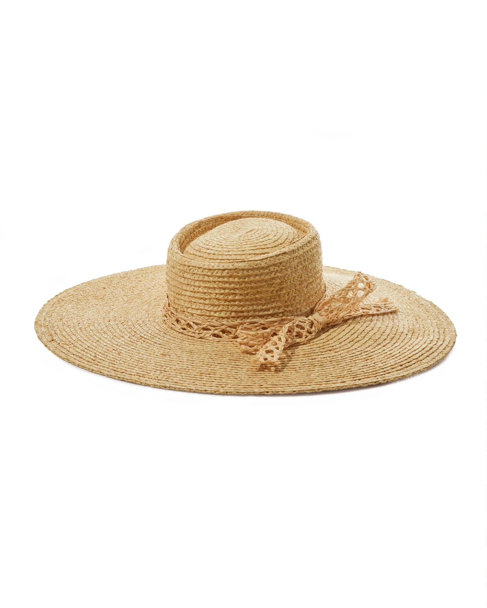 Wide Brim Straw Tie Hat Natural - Futureuc