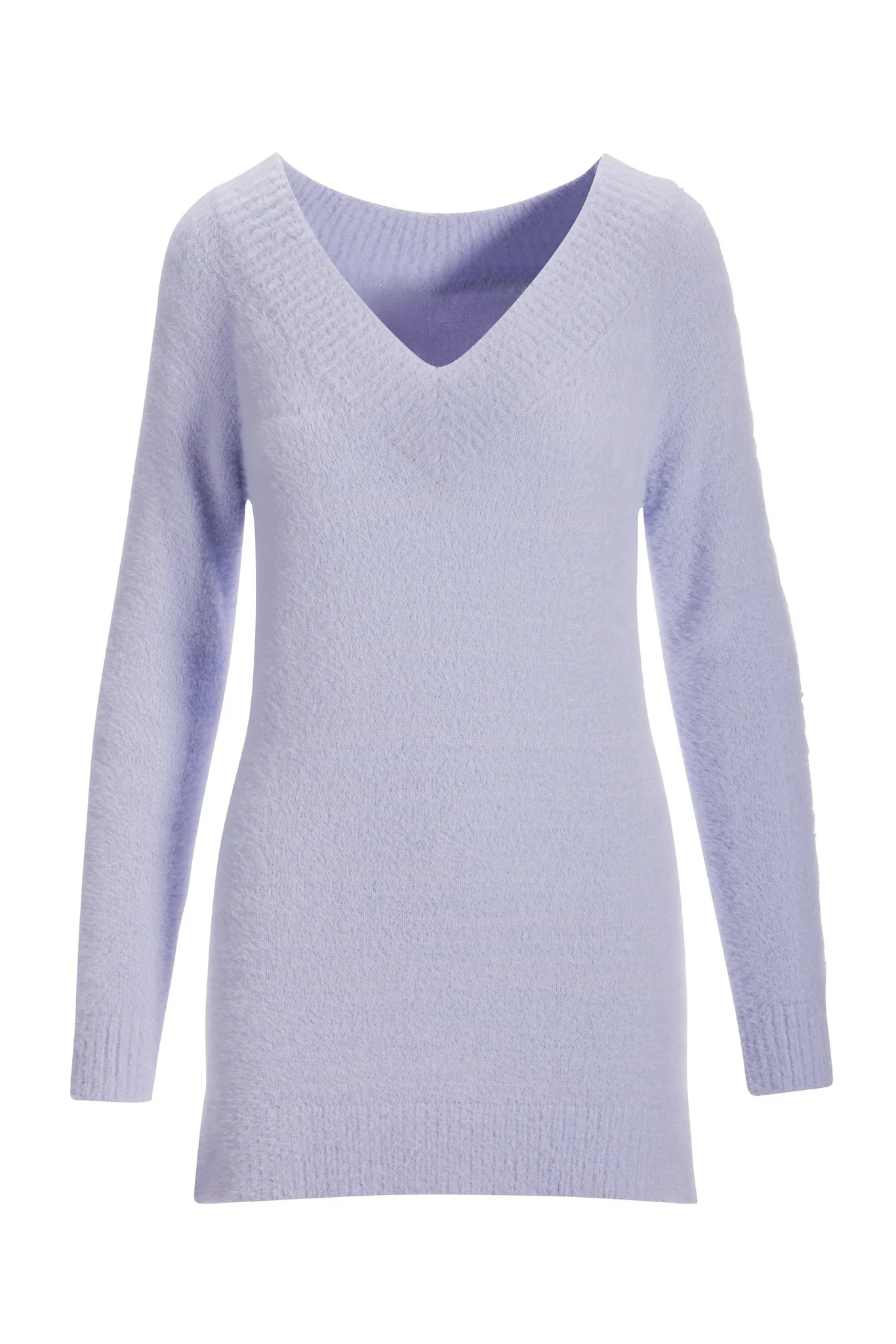 V Neck Cozy Sweater Lavender Bloom - Futureuc