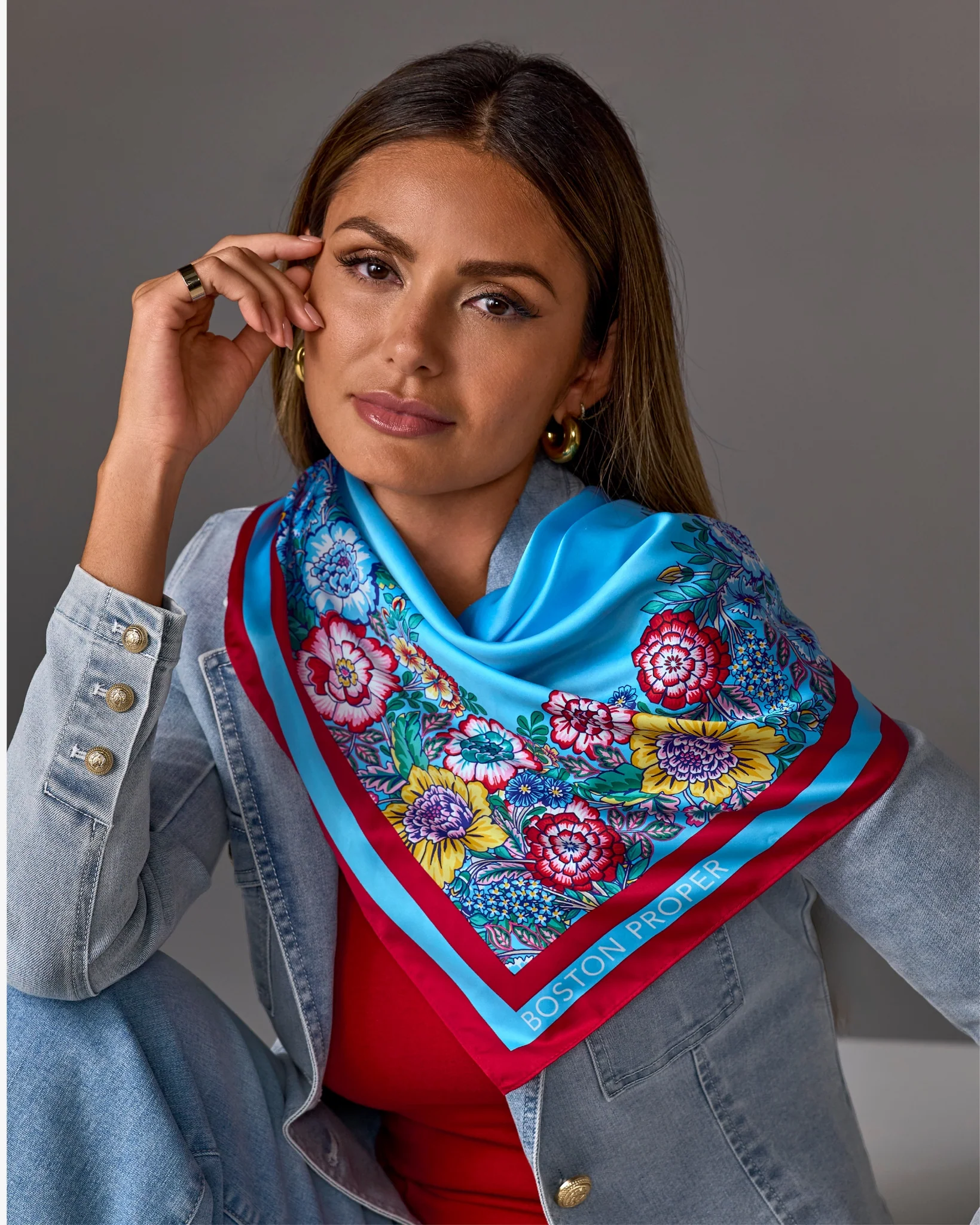 Boston Proper Printed Scarf Florence Fleur - Futureuc