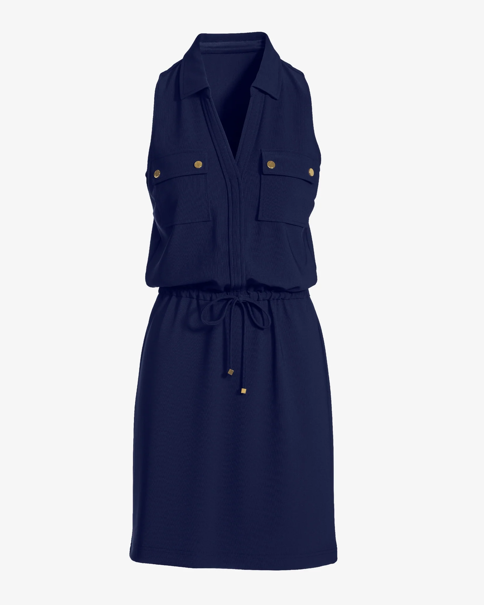Beyond Travel Chic Drawstring Utility Dress Maritime Navy - Futureuc