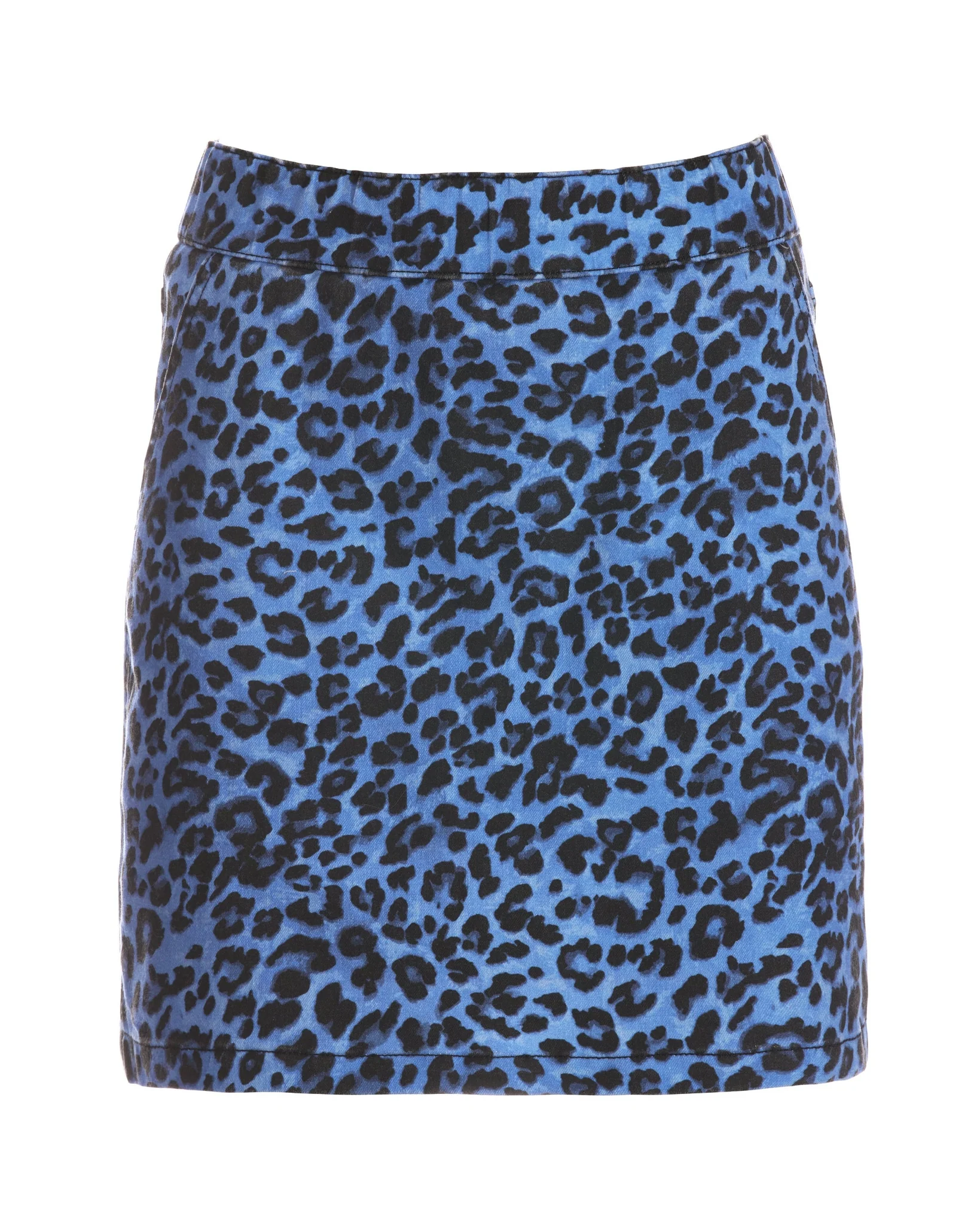 Blue Animal Print Pull On Denim Skort Blue Animal - Futureuc