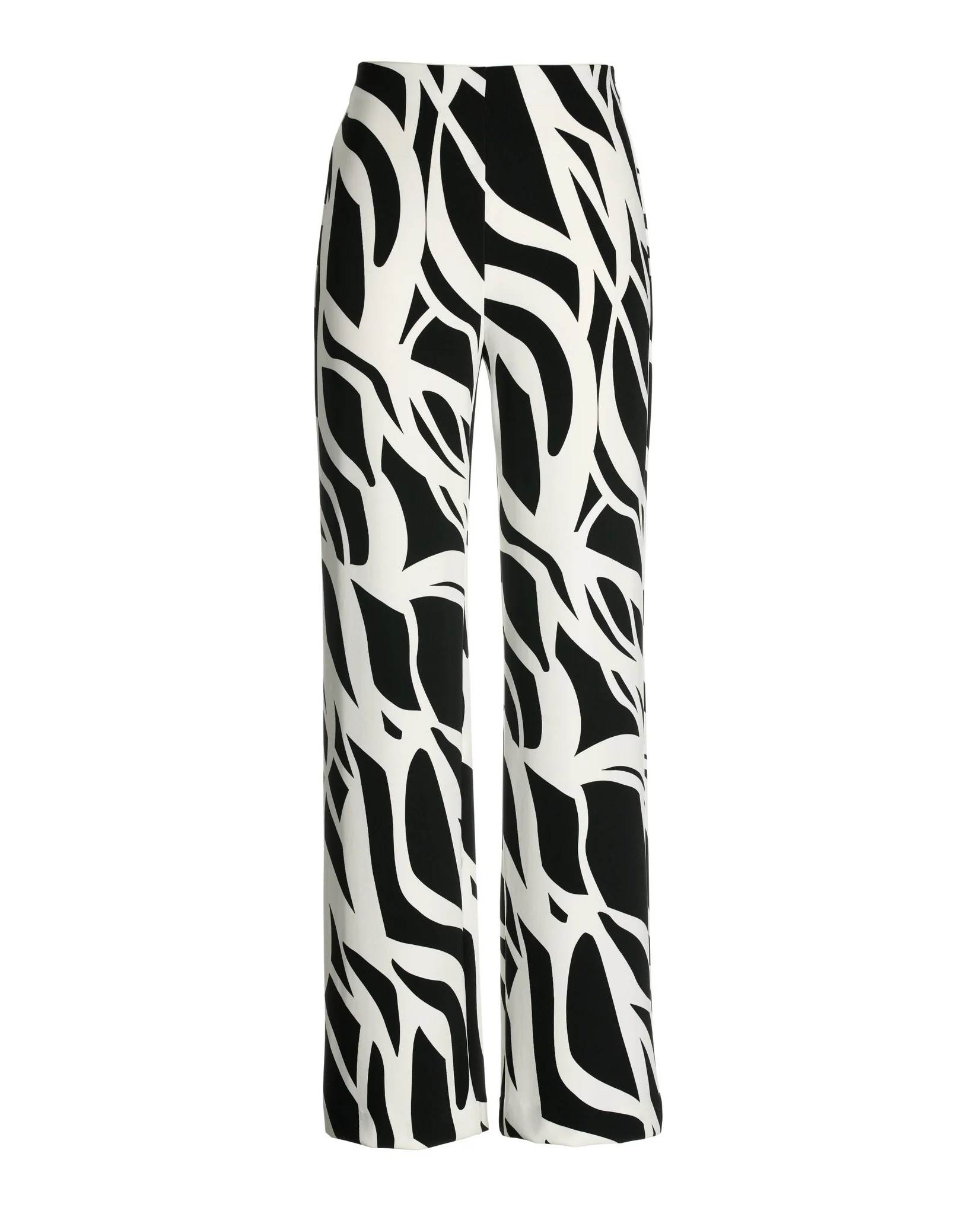 Beyond Travel Abstract Lines Print Palazzo Pant Jet Black/Ivory Coast - Futureuc