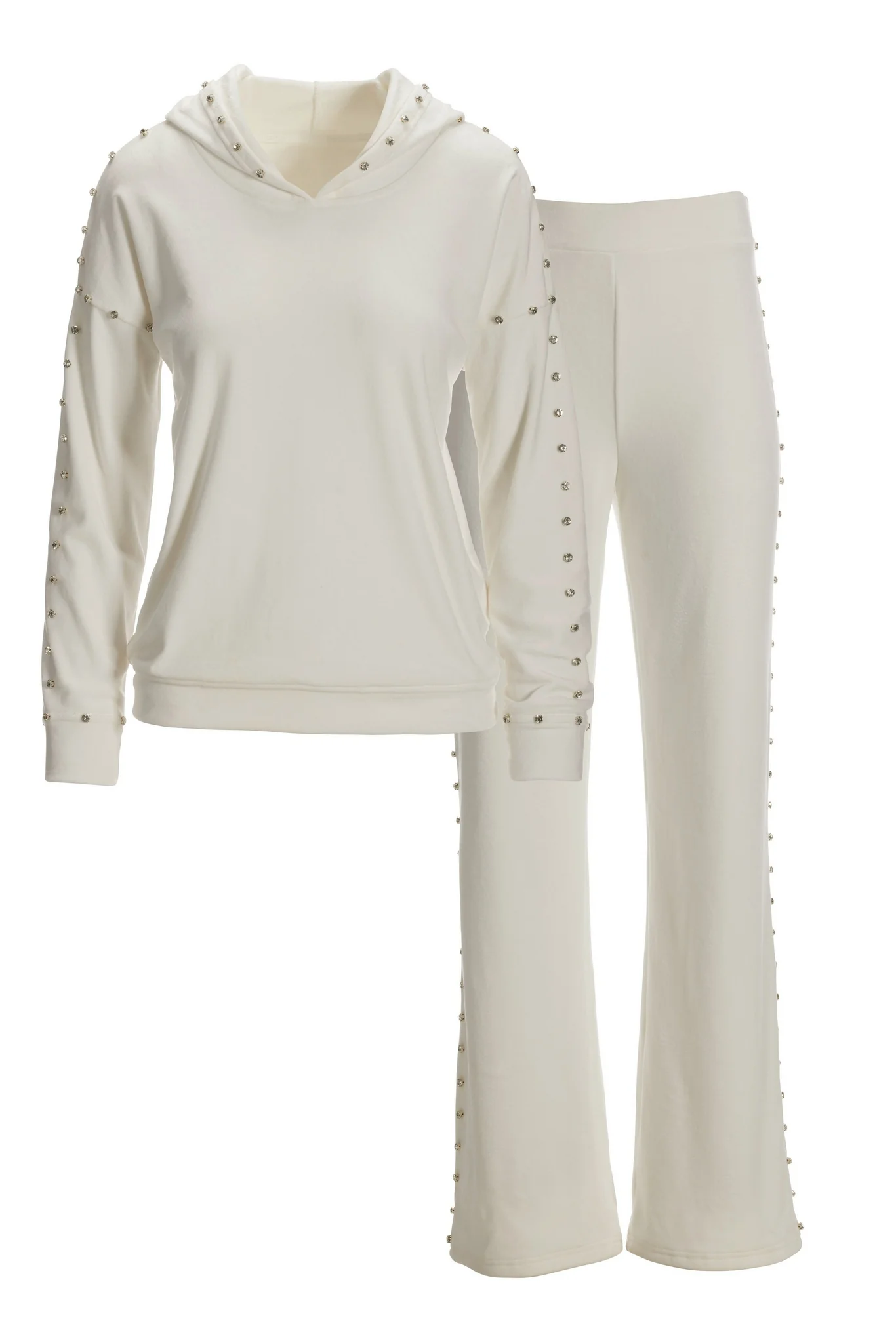 Velour Rhinestone Set White - Futureuc