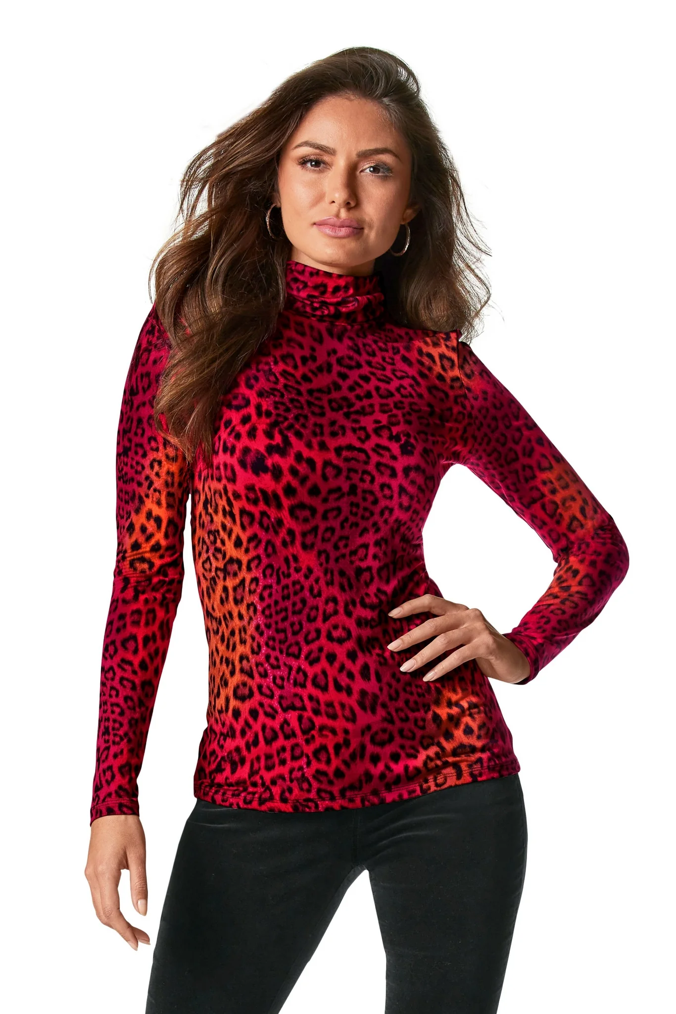 Animal Print Turtleneck Top Multi - Futureuc