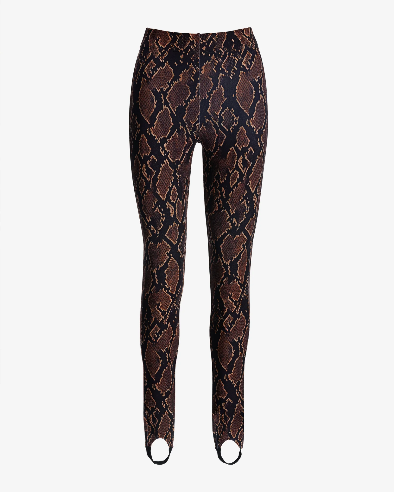 Aspen Spotted Snake Print Ponte Stirrup Legging Brown - Futureuc