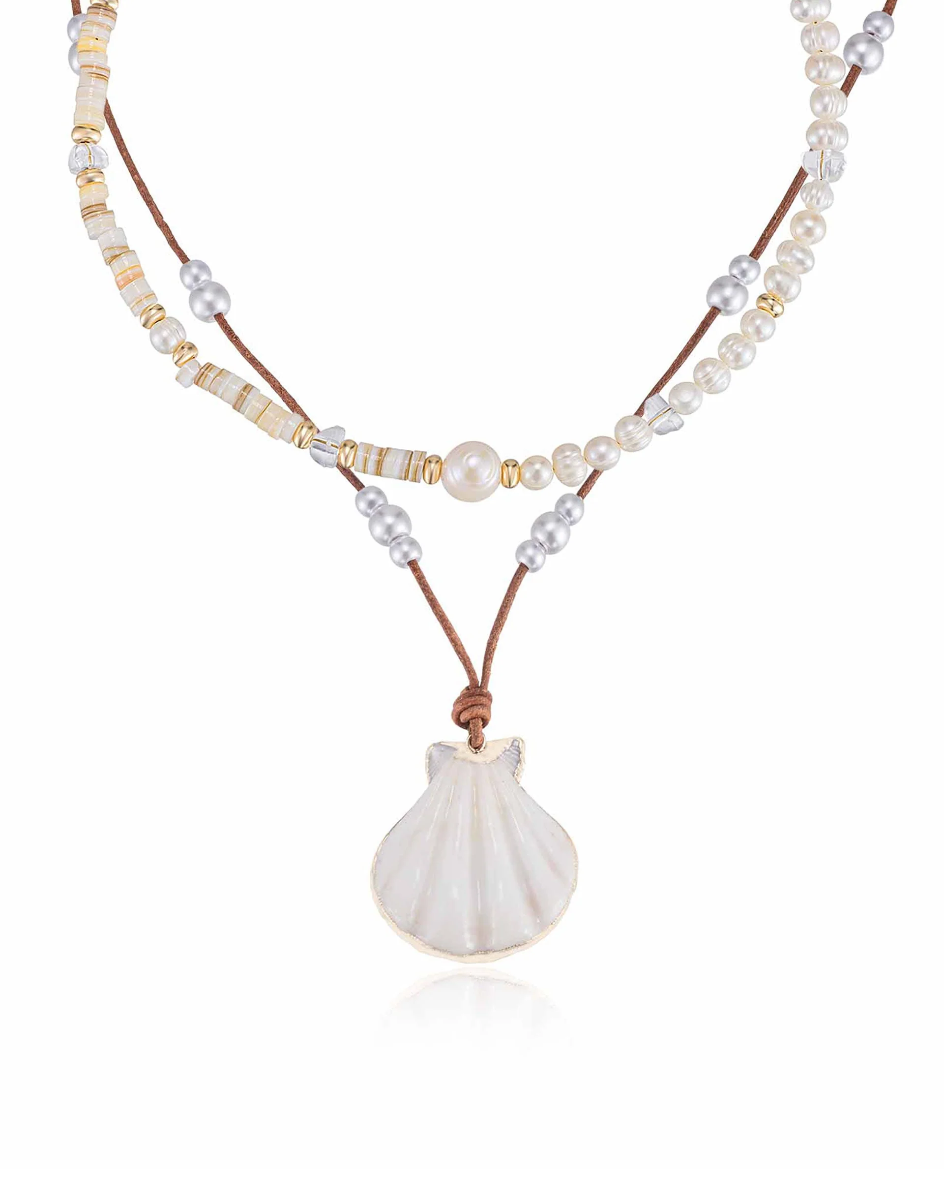 Beach Days Shell Pendant Necklace Set - Futureuc