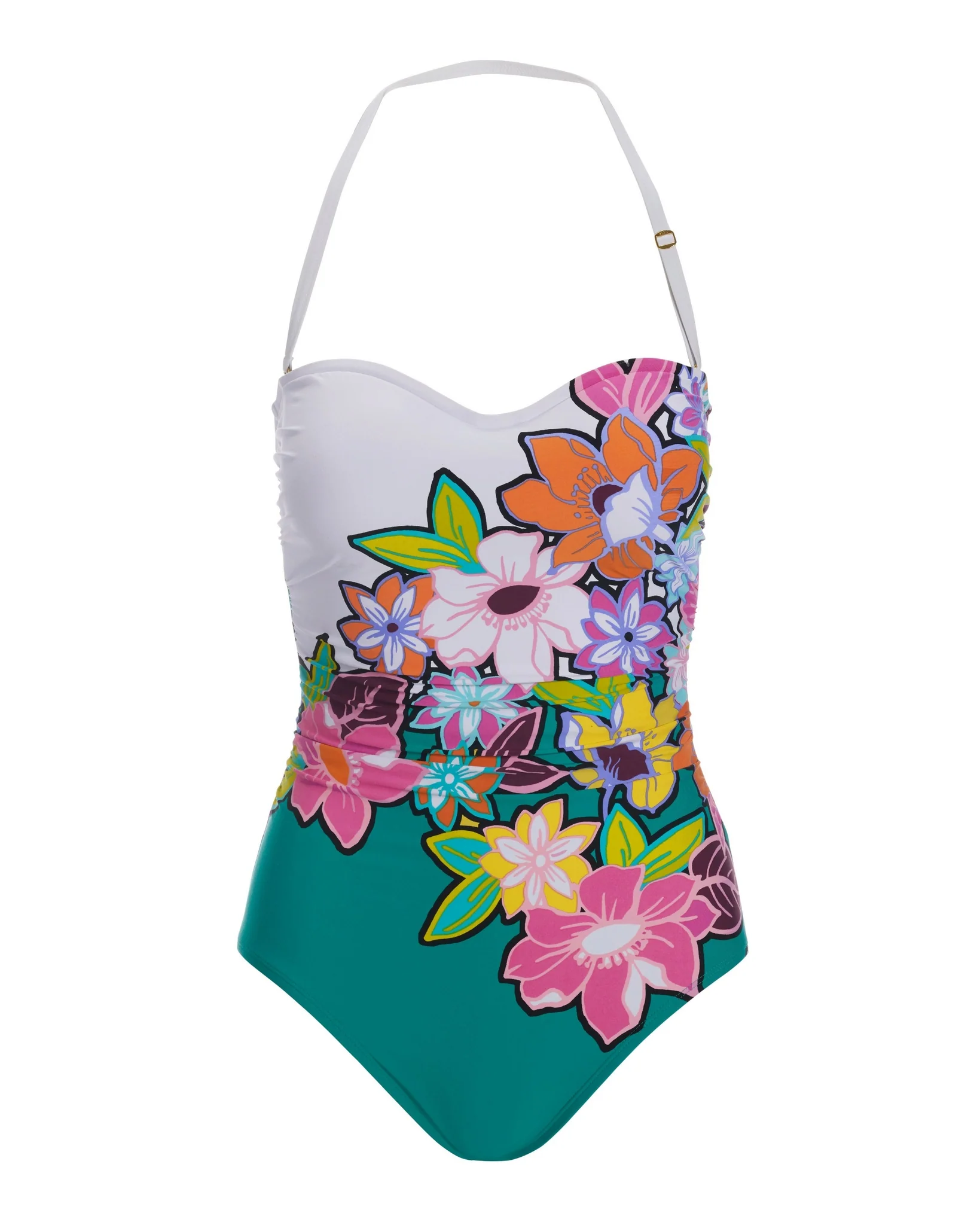 Bright Floral Bandeau One Piece Multi - Futureuc