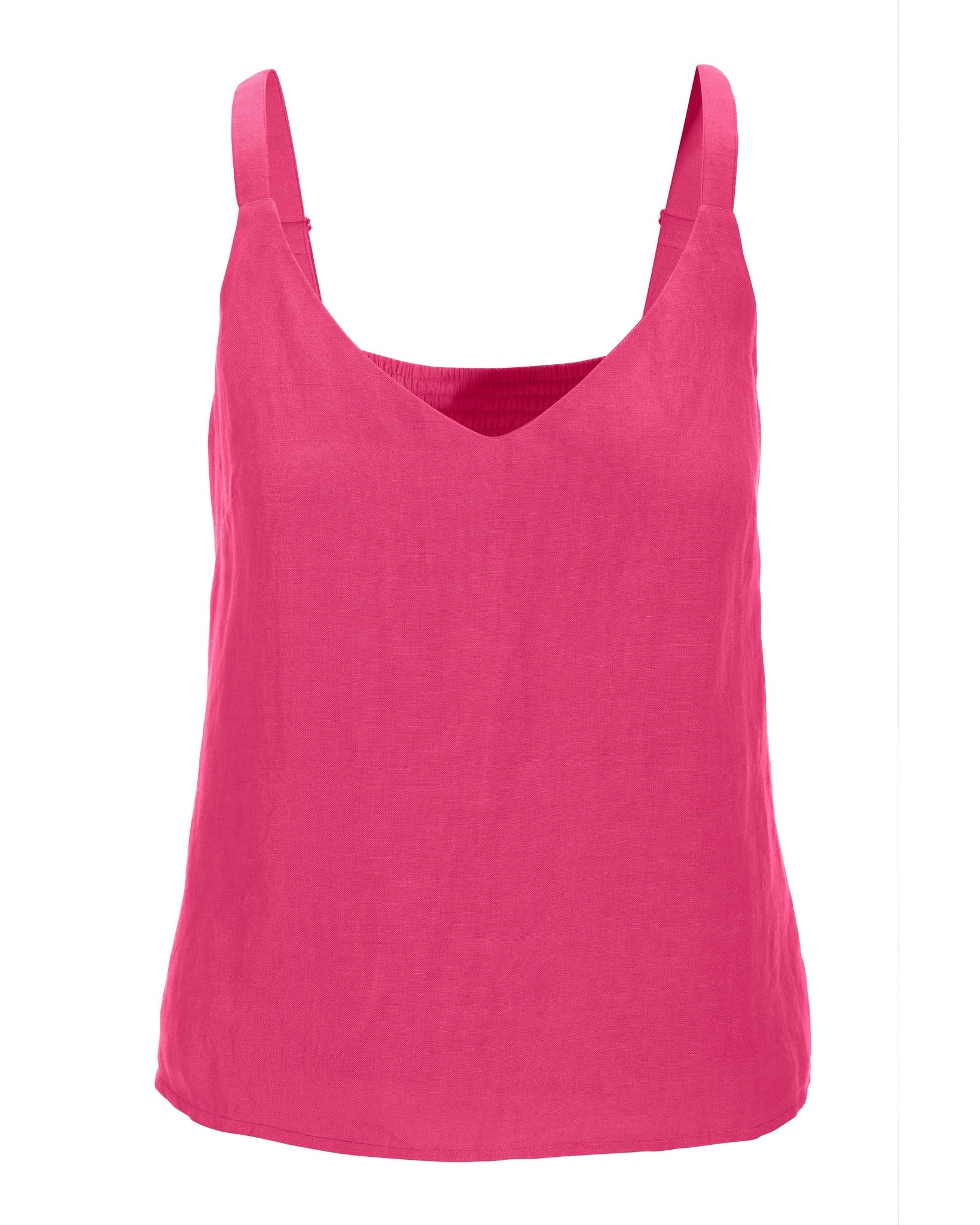 V Neck Linen Tank Top Pink - Futureuc