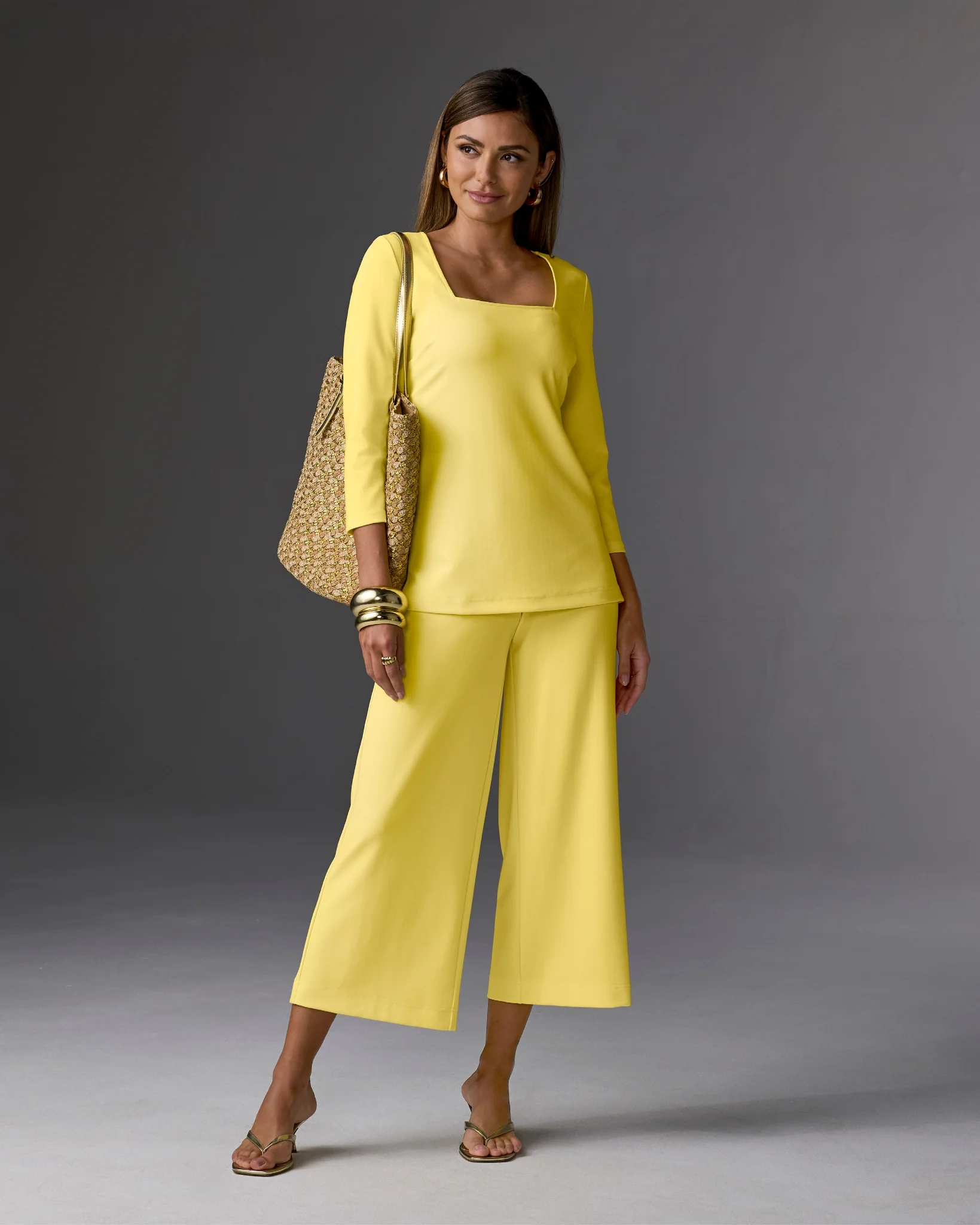 Beyond Travel Wide Leg Crop Pant Lemon Drop - Futureuc