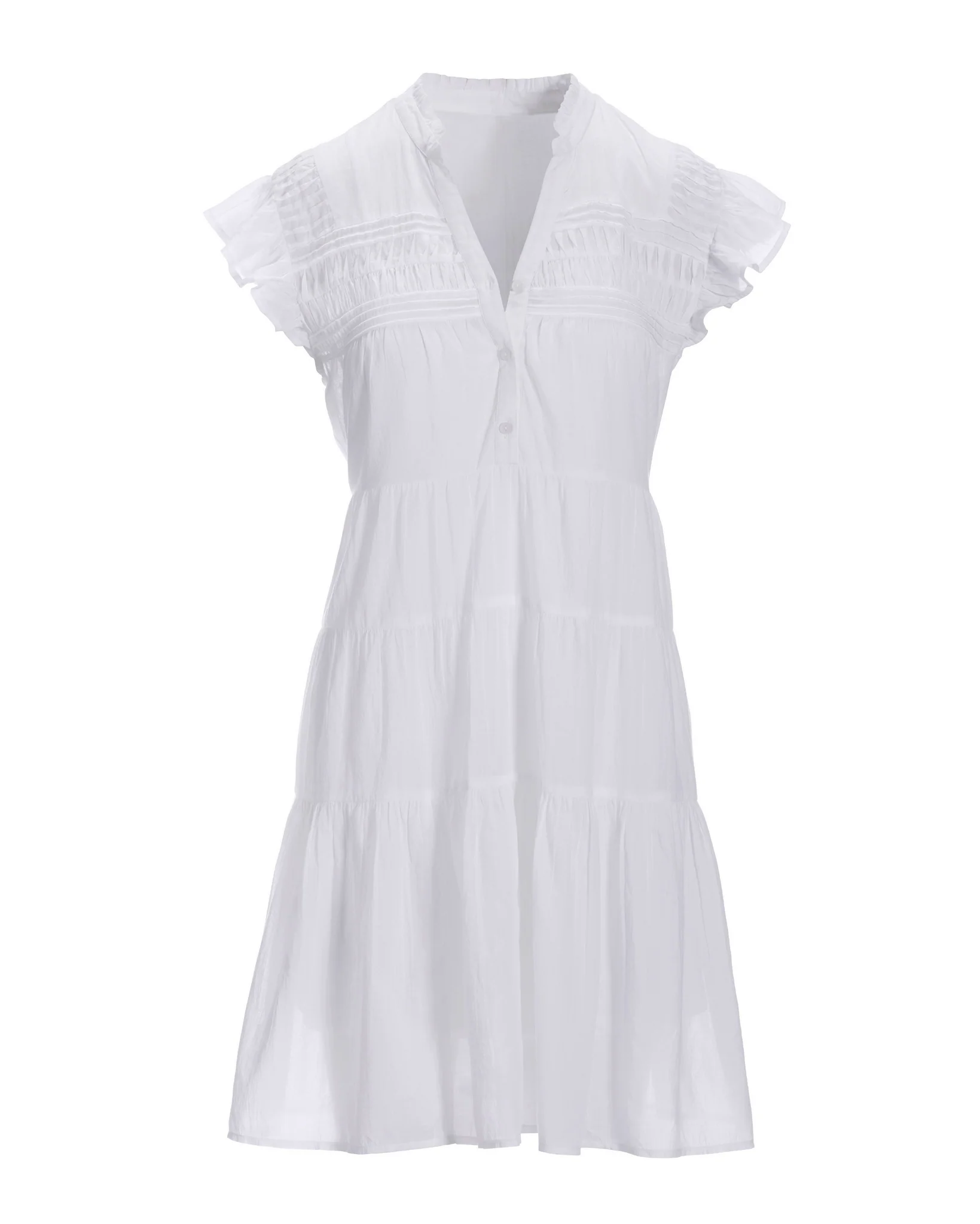 Tiered Shift Dress White - Futureuc