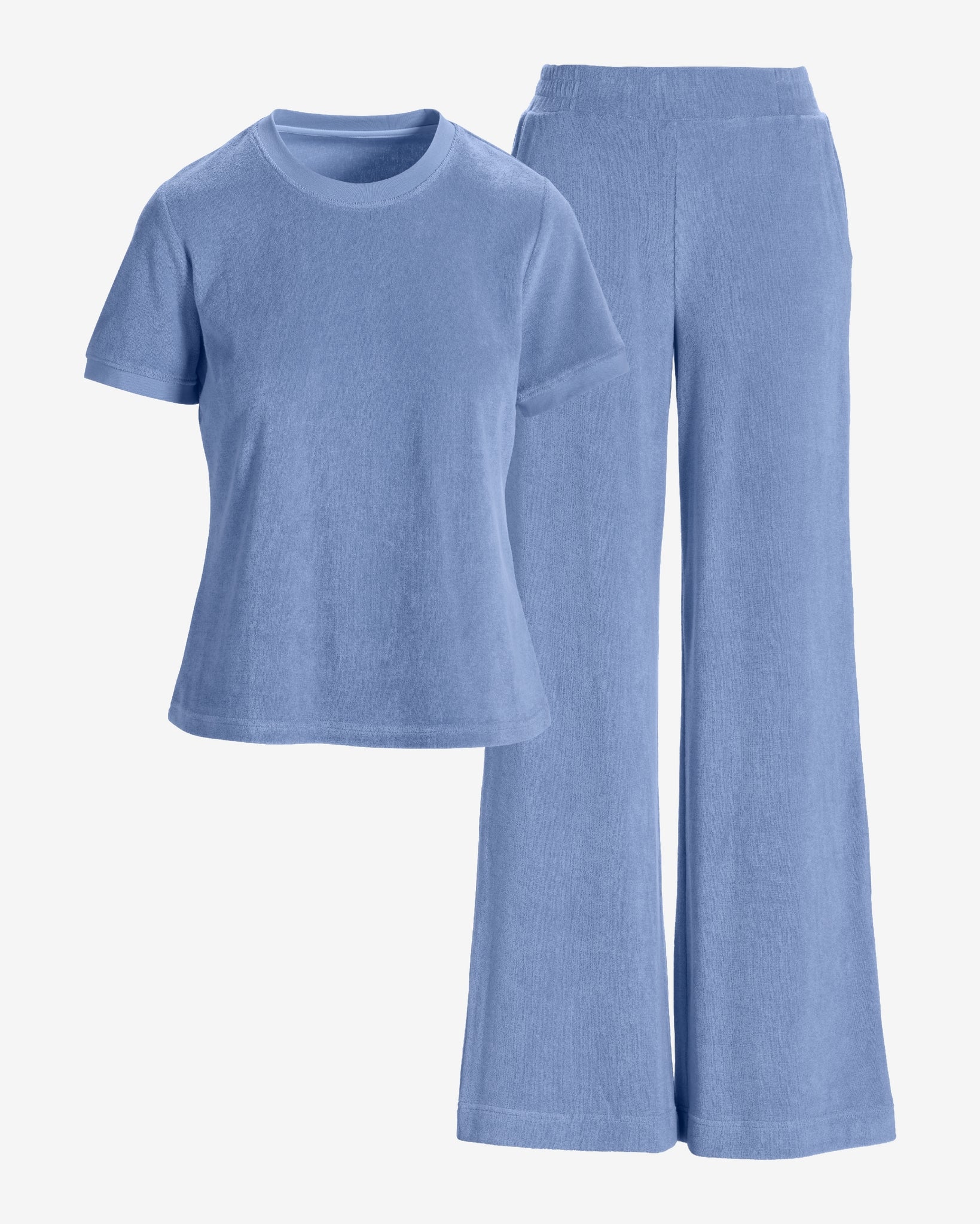 Beach Terry T-Shirt Sport Set Bel Air Blue - Futureuc