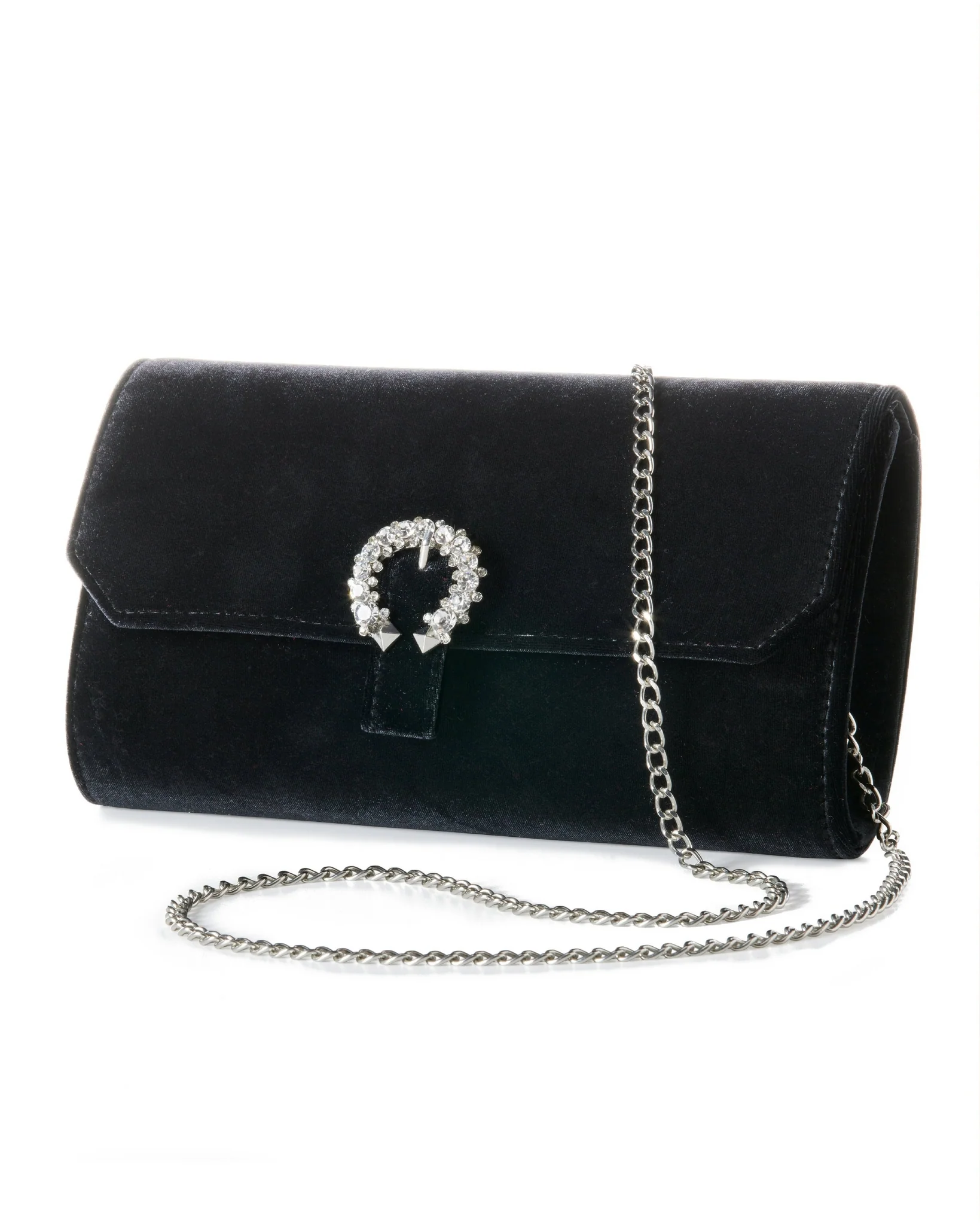 Velvet Embellished Clutch Black - Futureuc