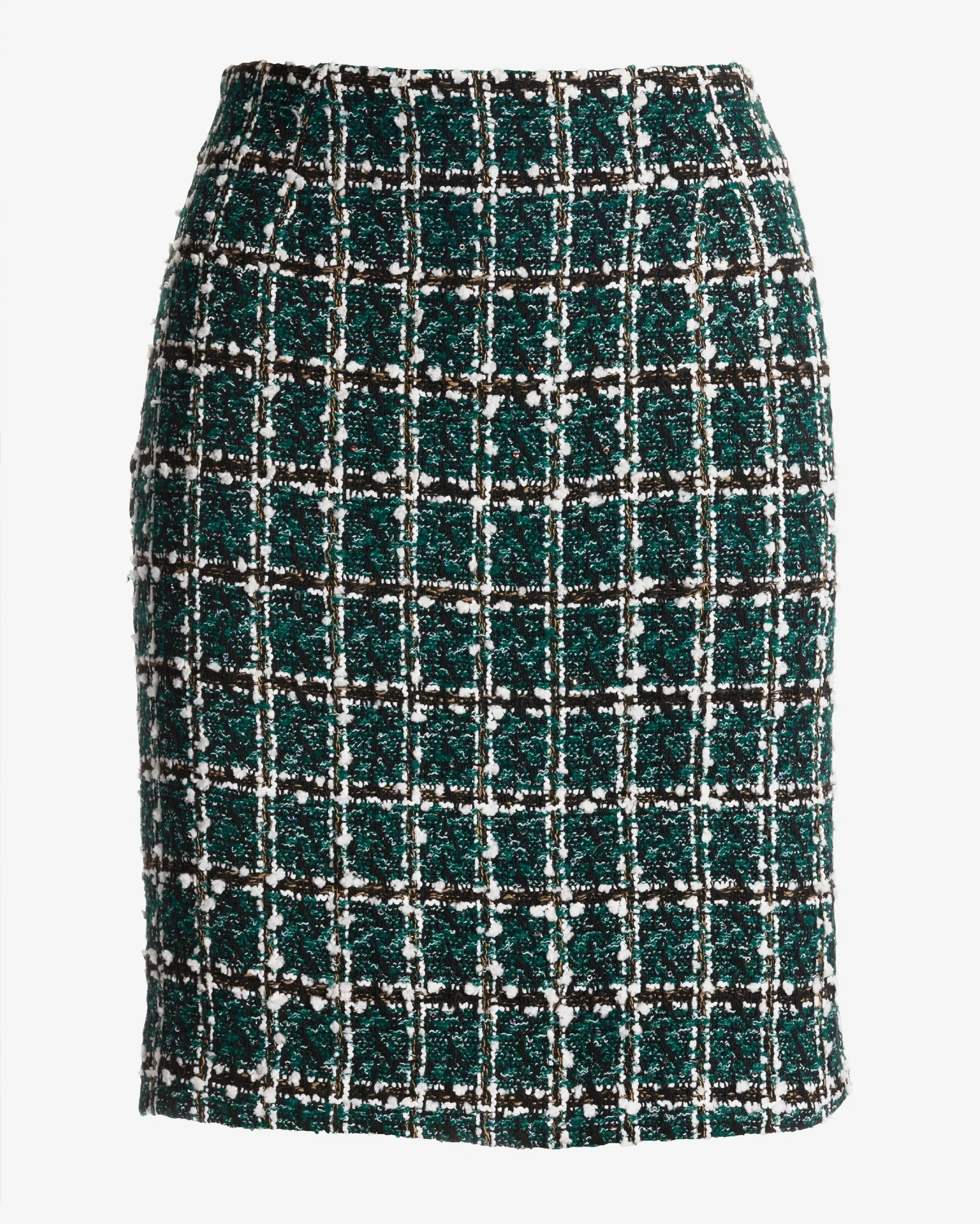 Charleston Emerald Tweed Mini Skirt Deep Emerald - Futureuc