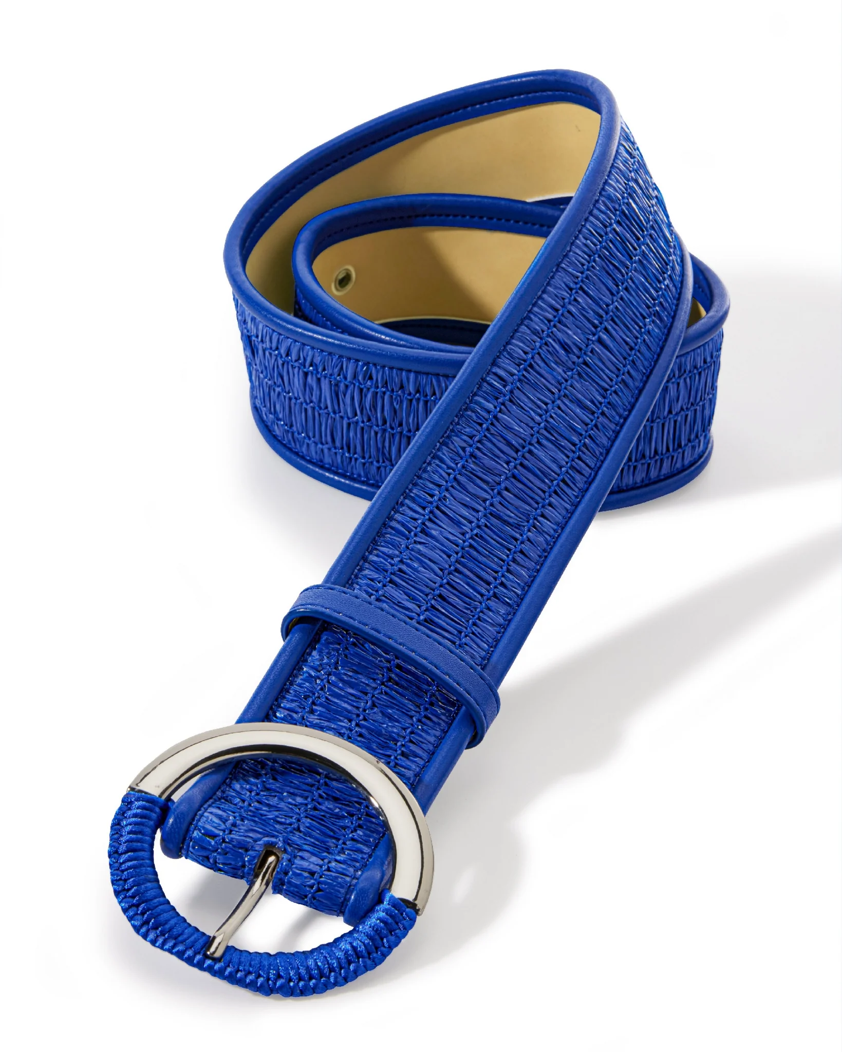 Wide Waist Woven Belt Blue - Futureuc