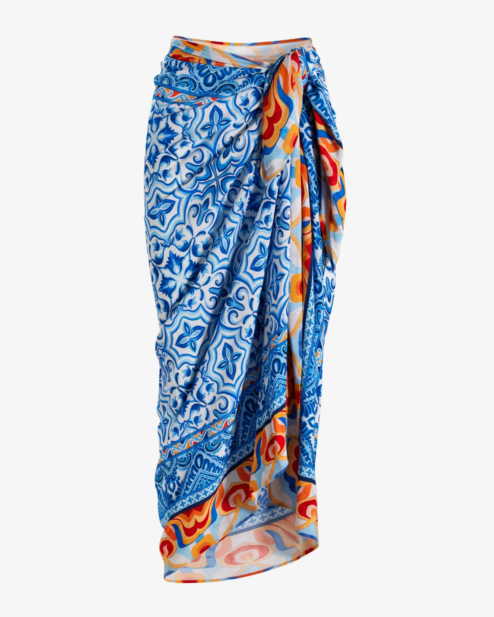 Tile Print Pareo Blue/White - Futureuc