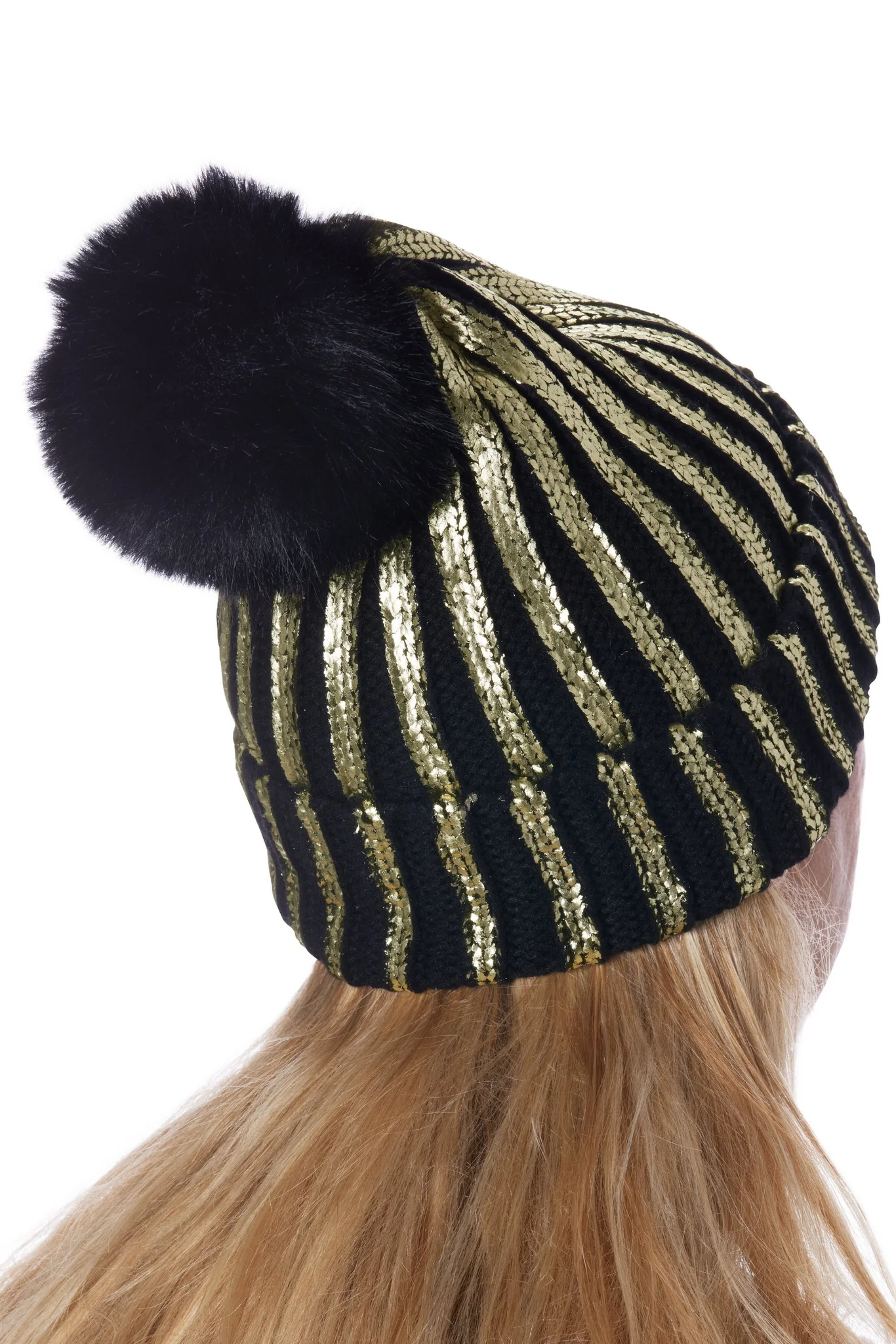 Black And Gold Metallic Beanie Black/Gold - Futureuc