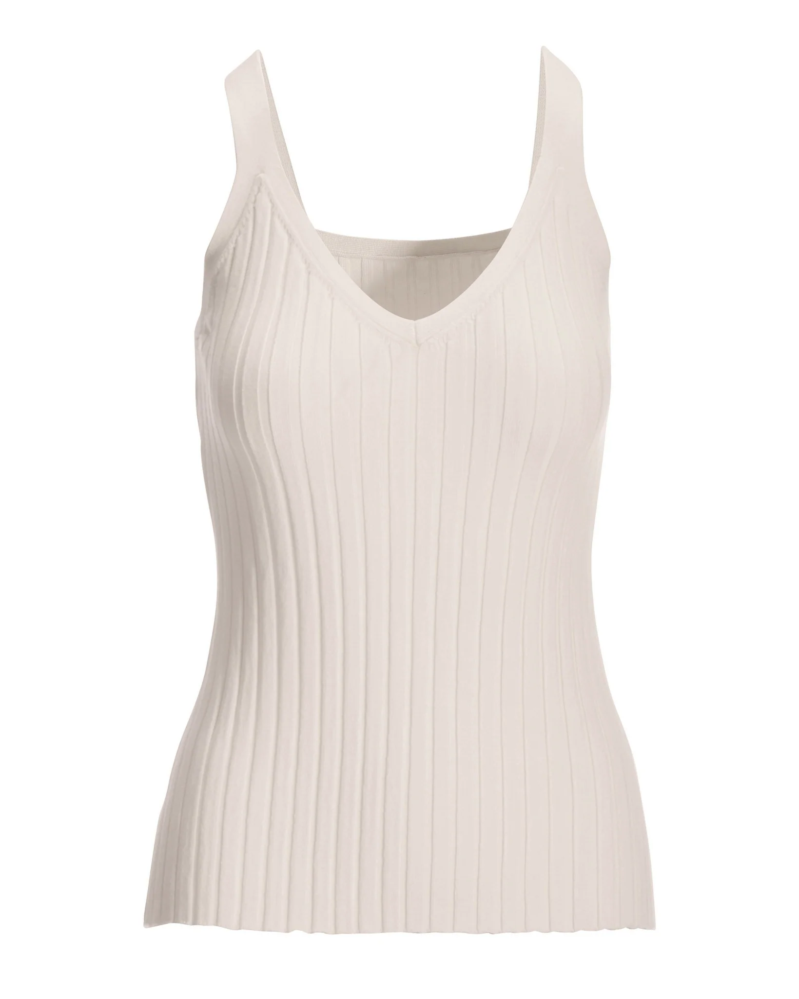 Wide Ribbed Sweater Tank Top Off White - Futureuc