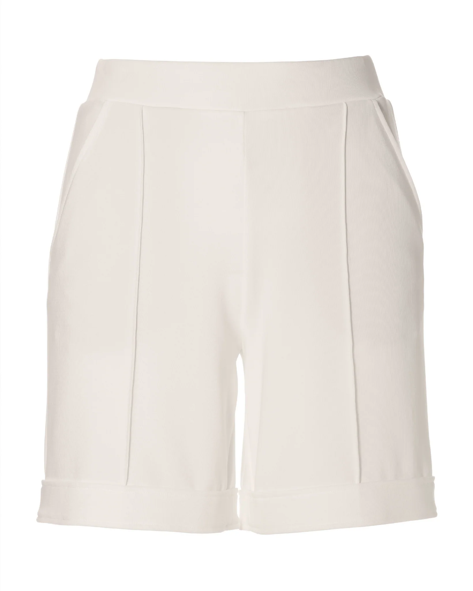 Beyond Travel 7 Inch Cuffed Trouser Shorts Ivory Coast - Futureuc