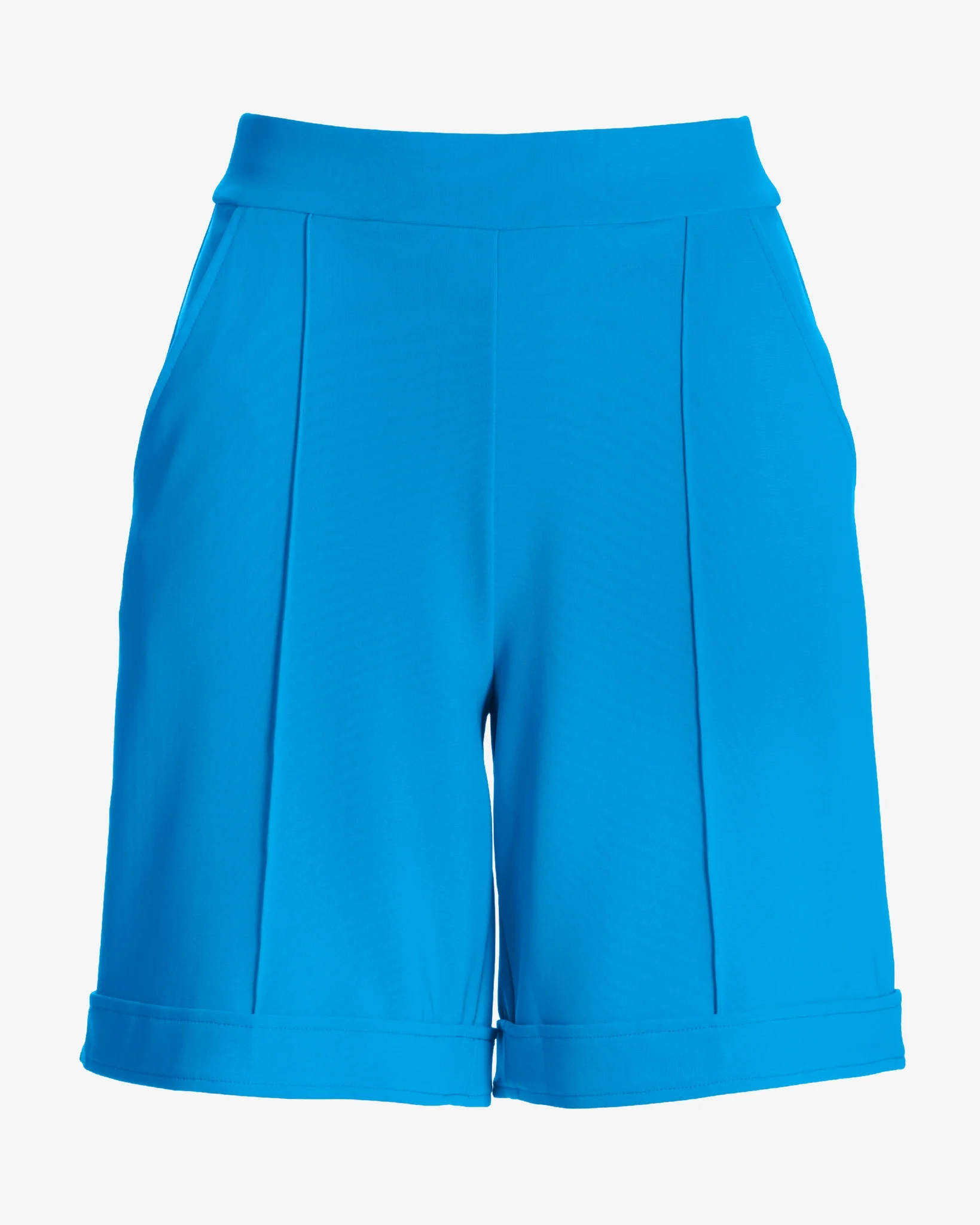 Beyond Travel 7 Inch Cuffed Trouser Shorts Malibu Blue - Futureuc