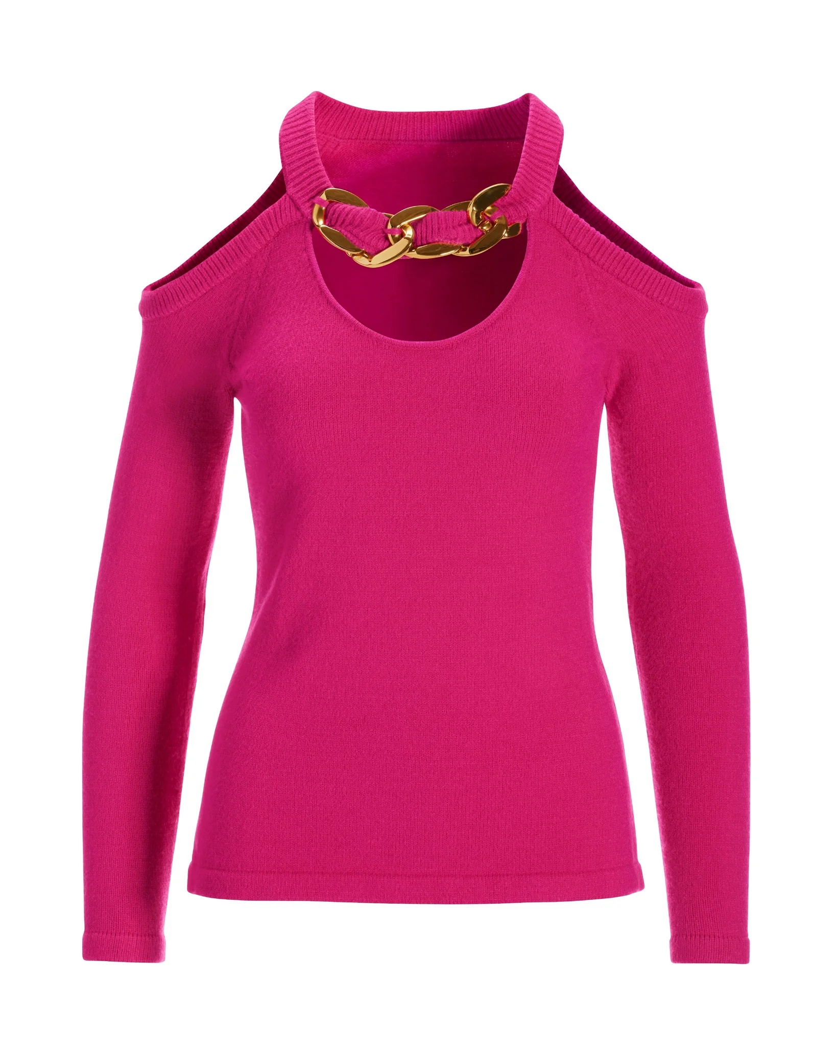 Chain Detail Cutout Sweater Blossom - Futureuc