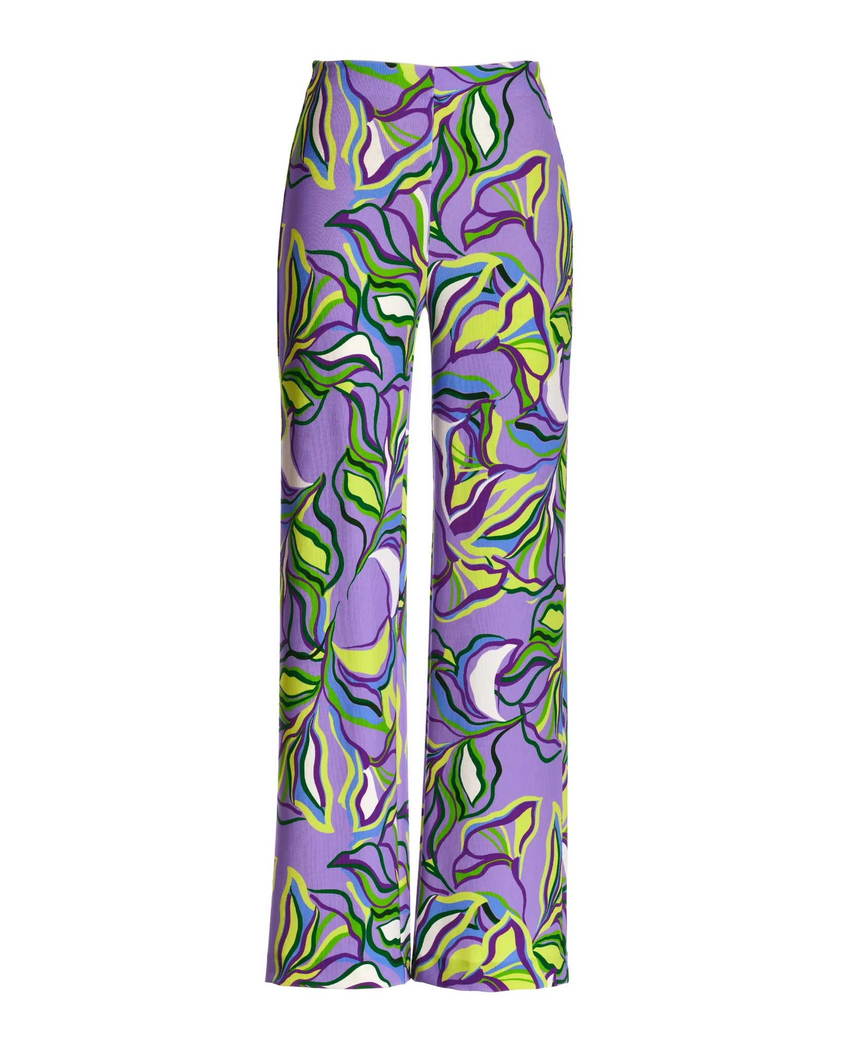 Beyond Travel Abstract Fleurs Print Palazzo Pant Purple - Futureuc