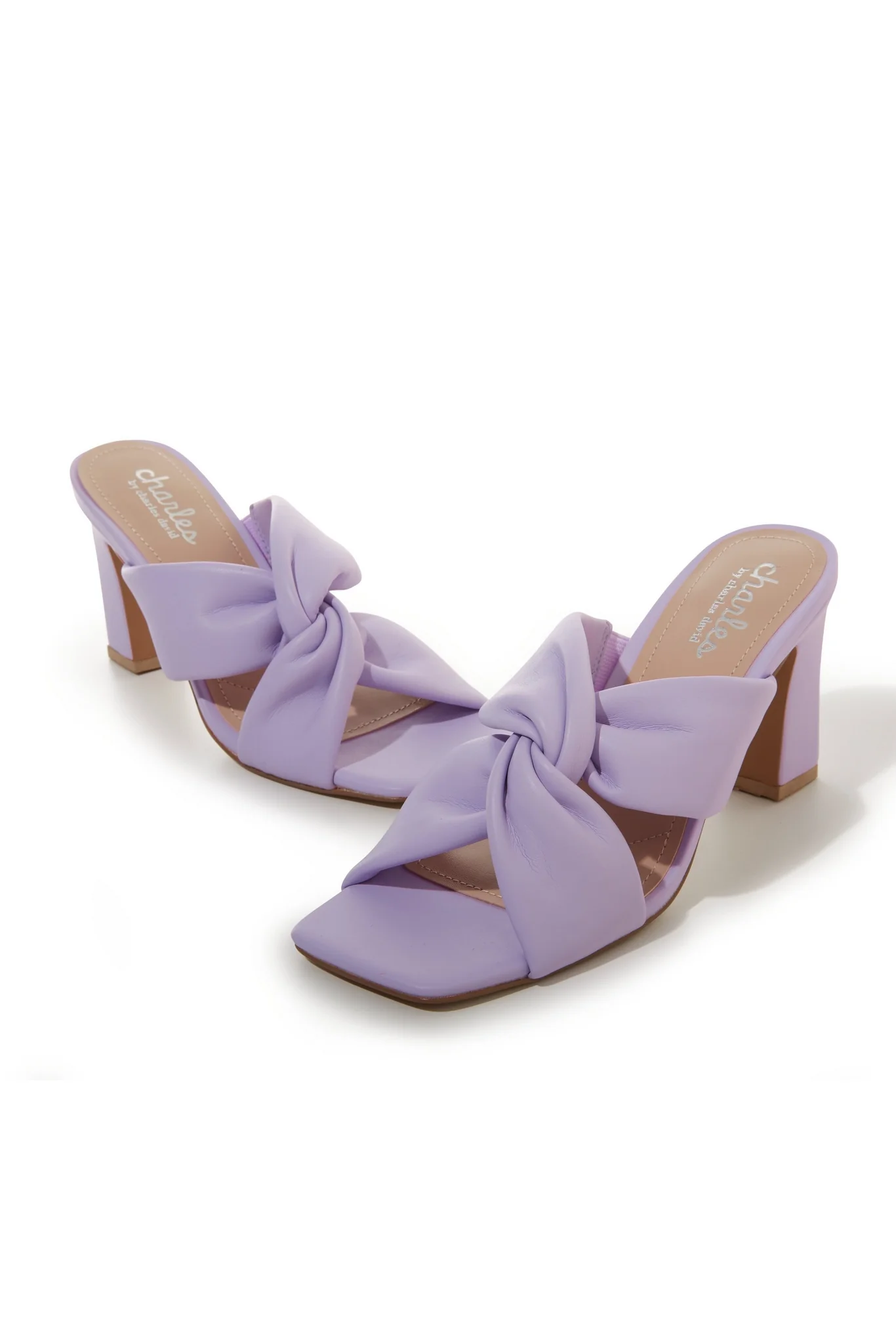 Tie Knot Block Heel Sandal Lavender - Futureuc