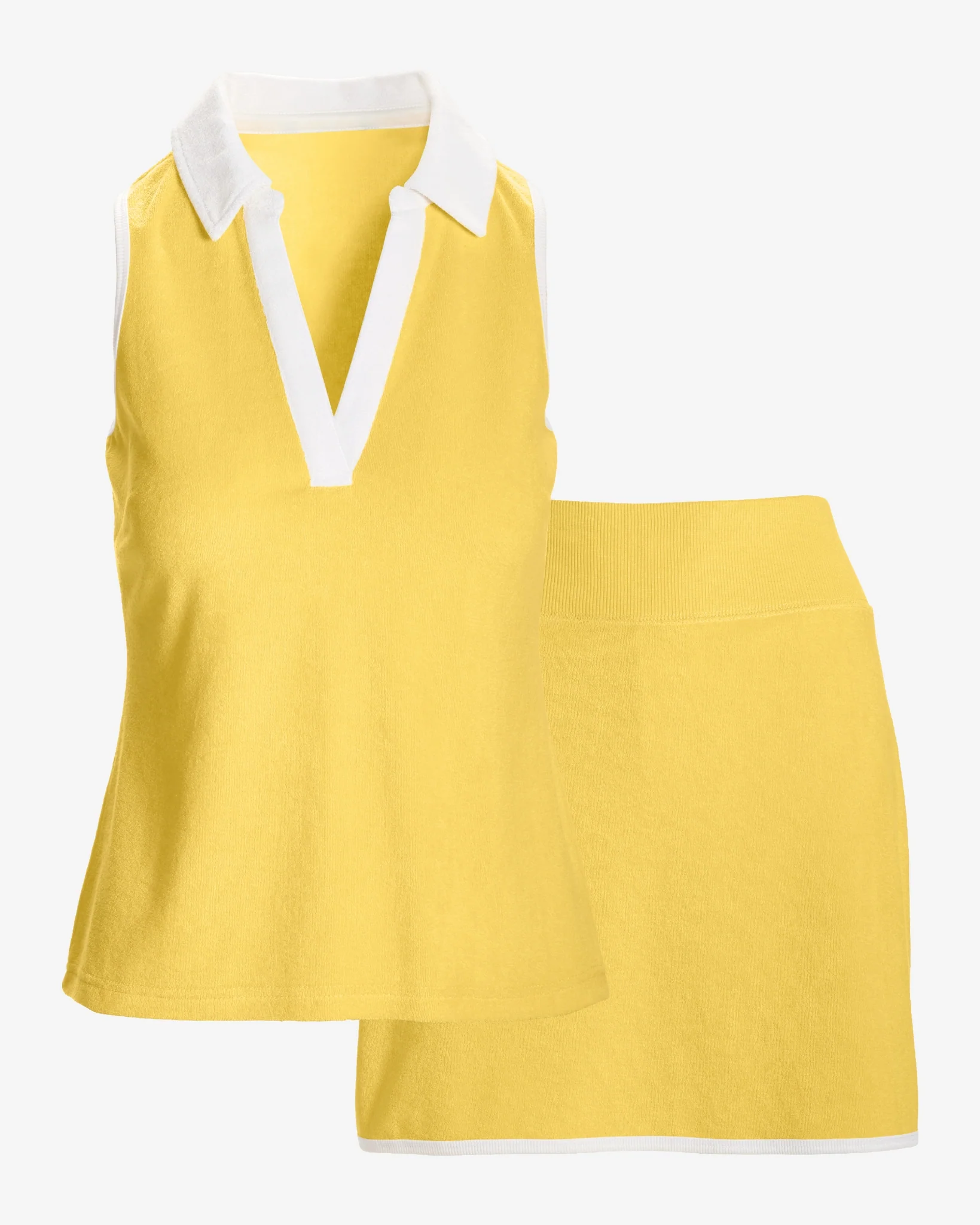 Beach Terry Colored Top and Skort Set Lemon Drop - Futureuc