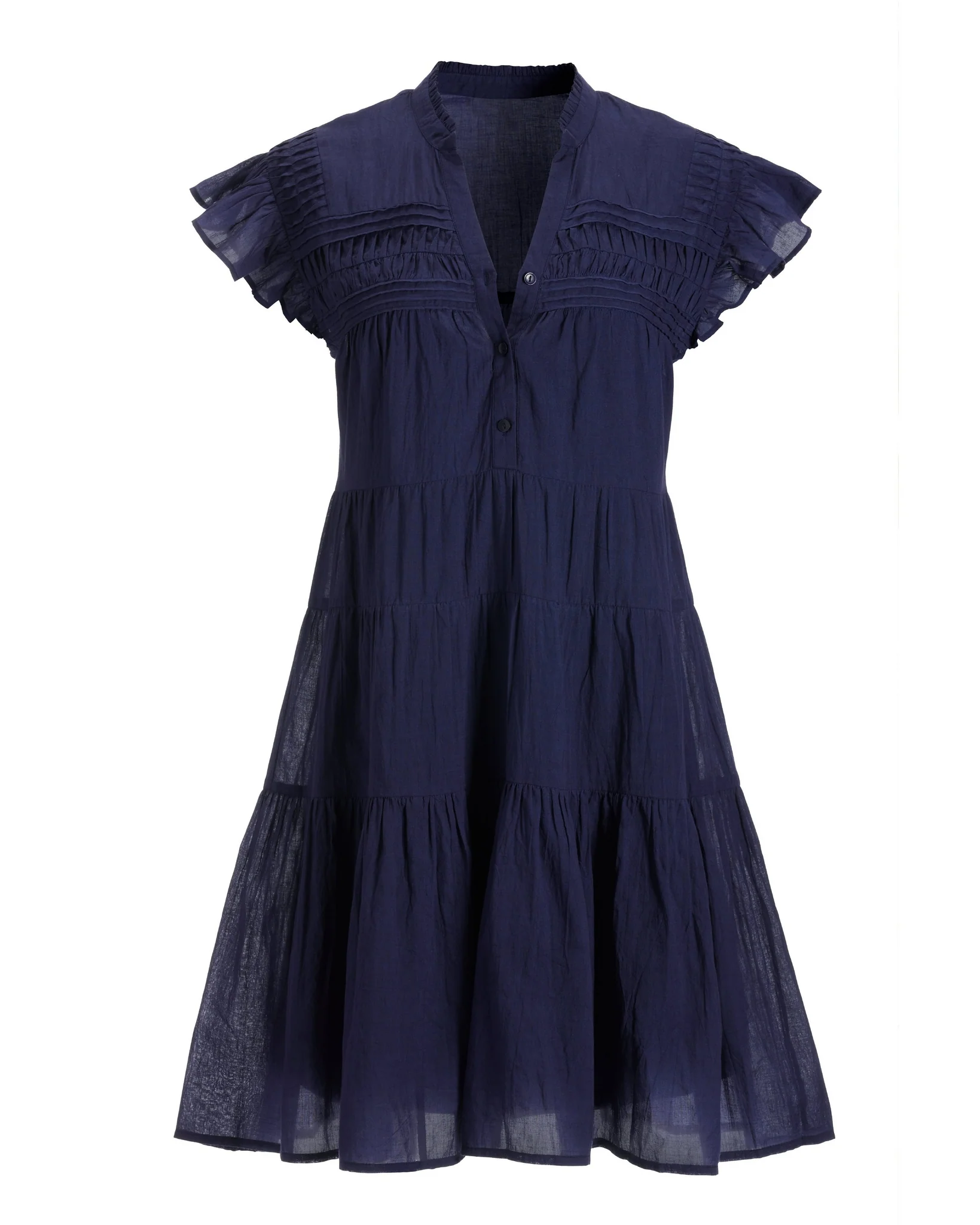 Tiered Shift Dress Navy - Futureuc