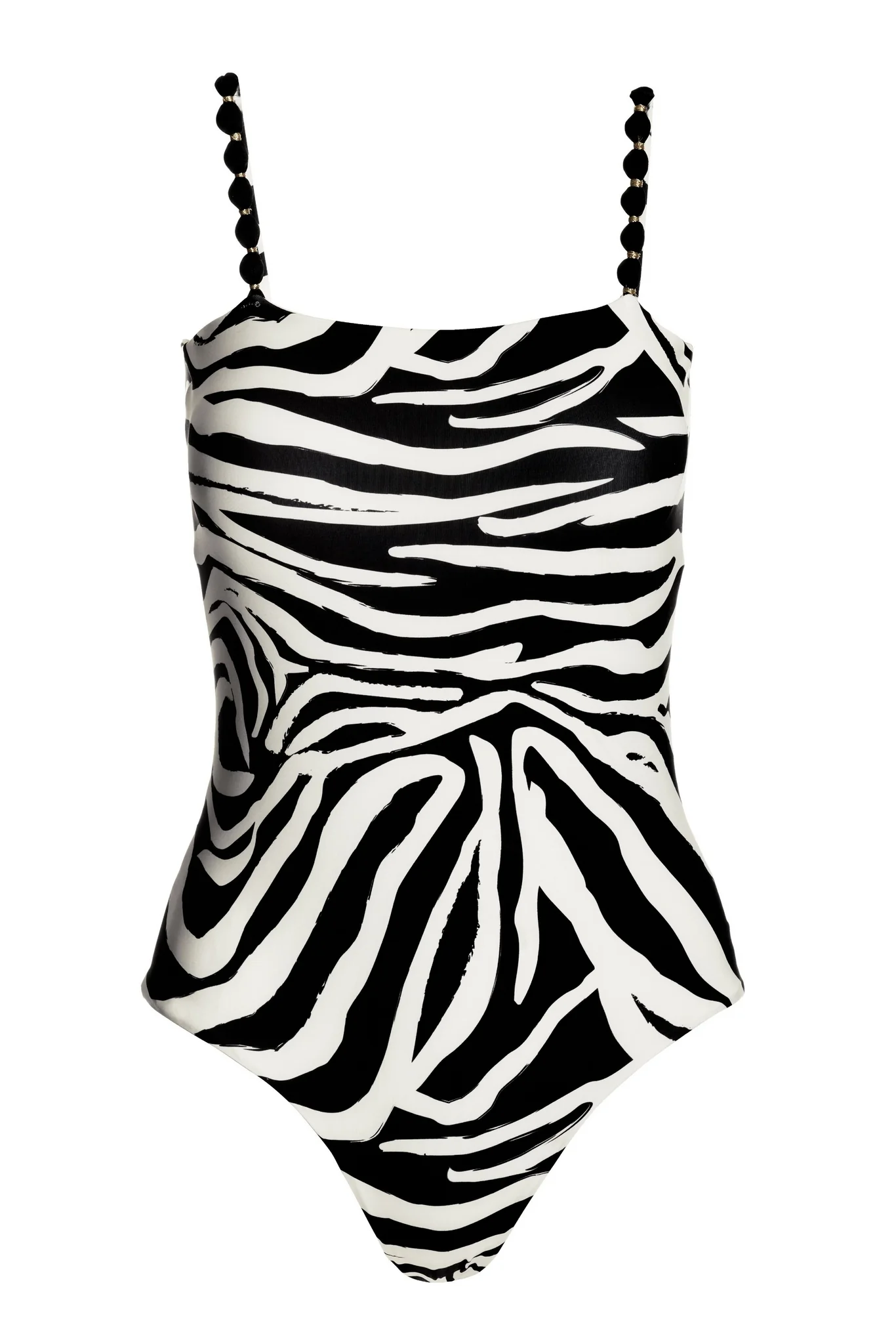 Zebra Over The Shoulder One Piece Swimsuit Black/White Multi - Futureuc