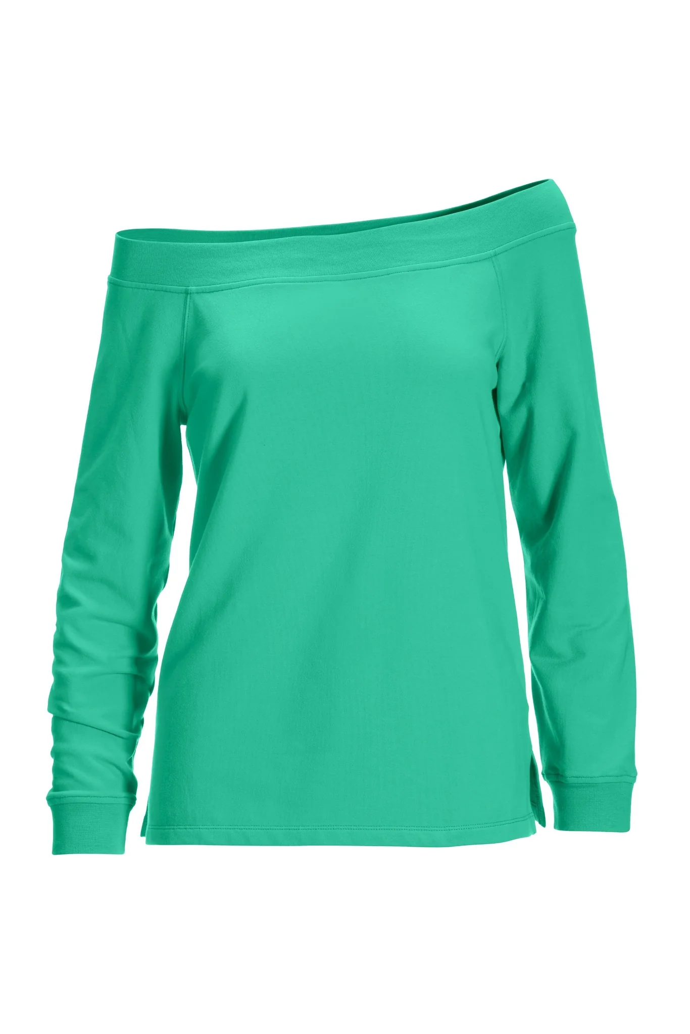 Wide Neck Pullover Sweatshirt Pool Blue - Futureuc