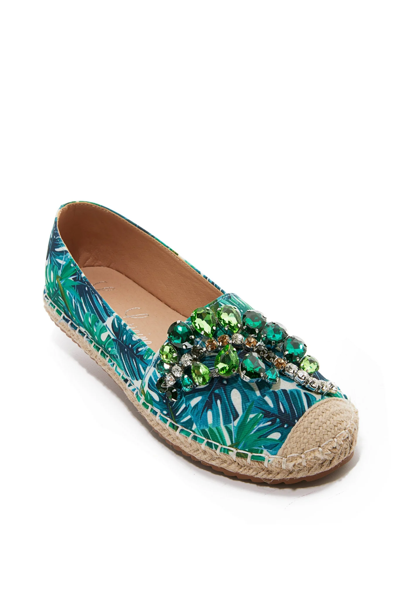 Tropical Embellished Closed Toe Flat Multi - Futureuc