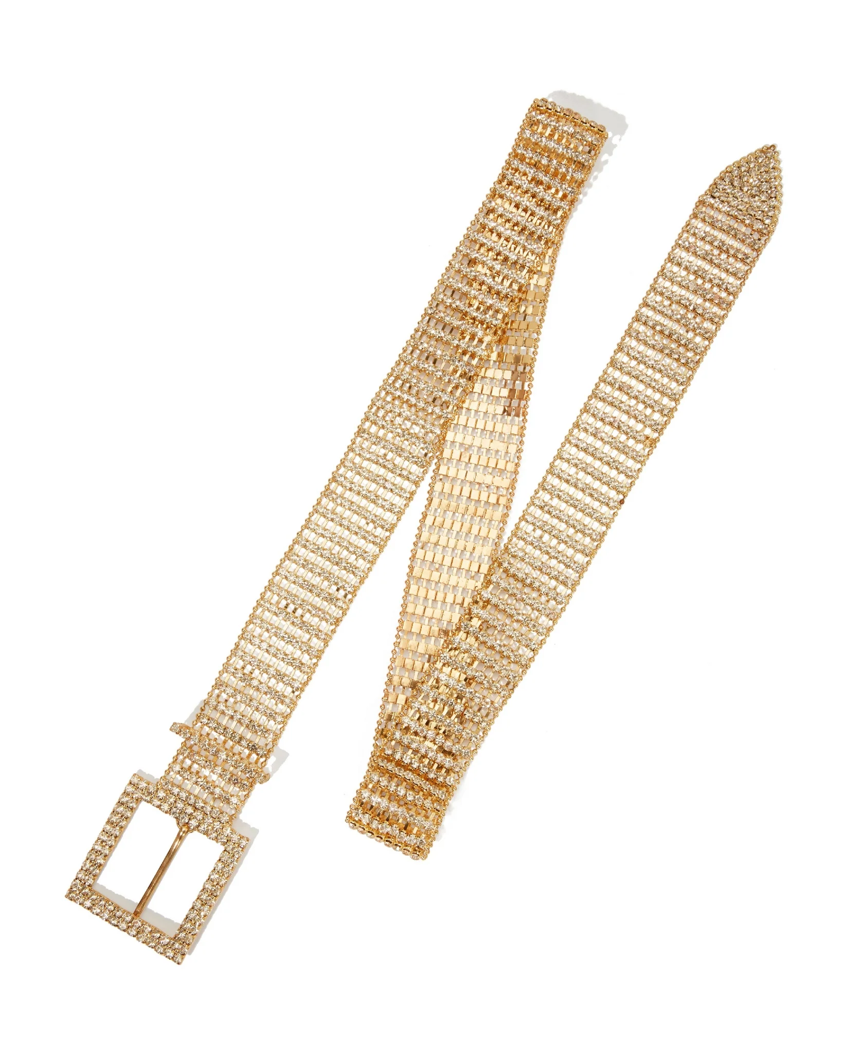 Chain Rhinestone Belt Gold - Futureuc