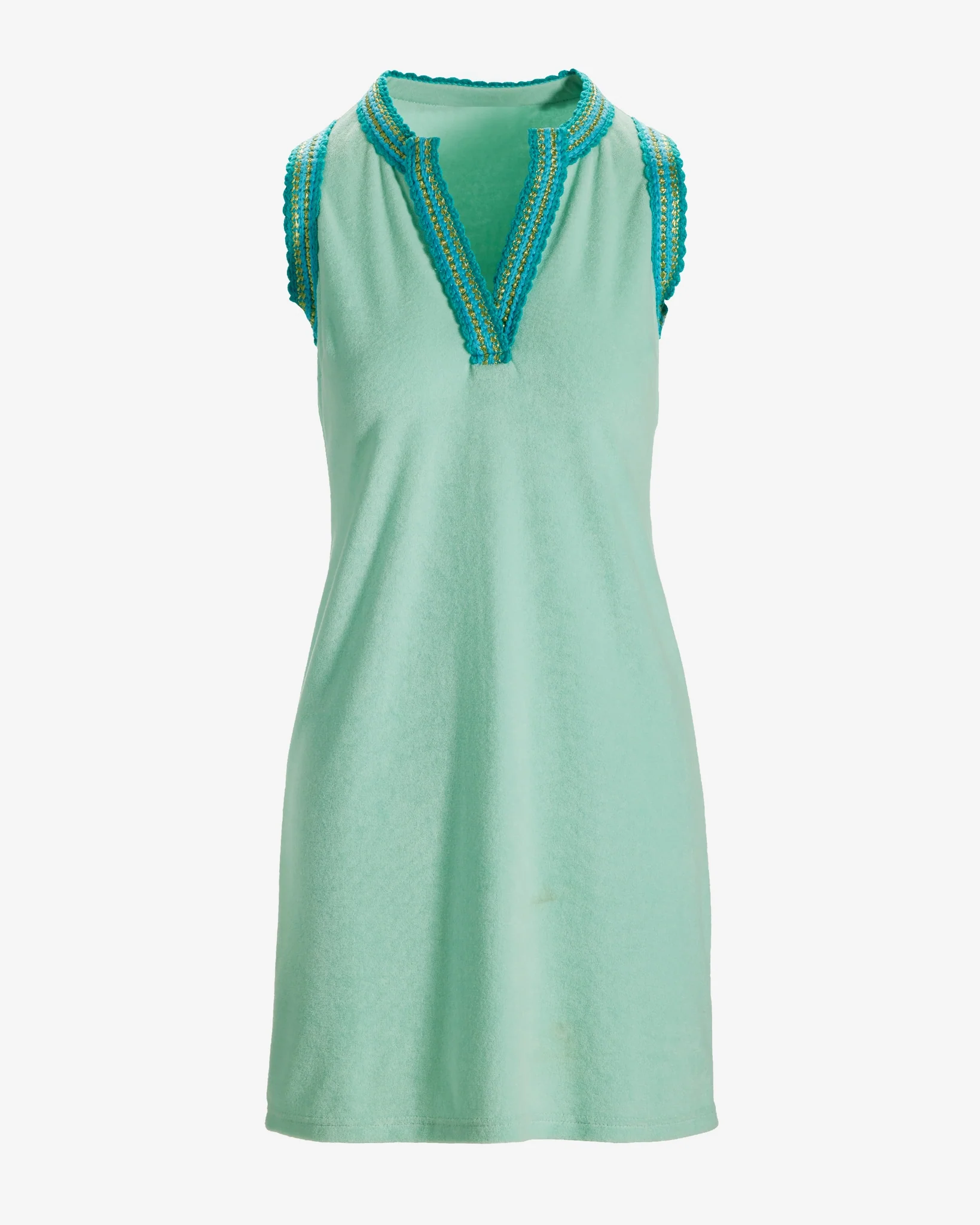 Beach Terry Crochet Trim Dress Beach Glass - Futureuc