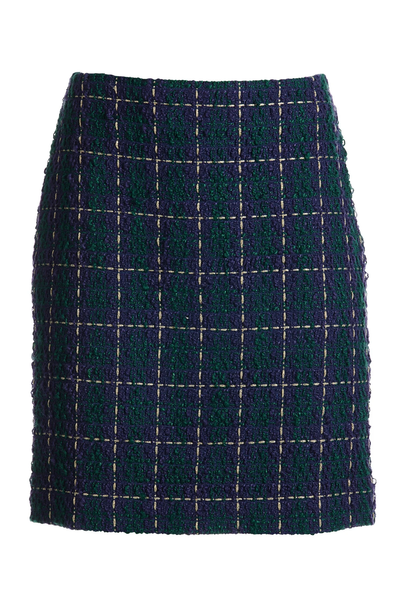 Tweed Plaid Mini Skirt Navy Multi - Futureuc