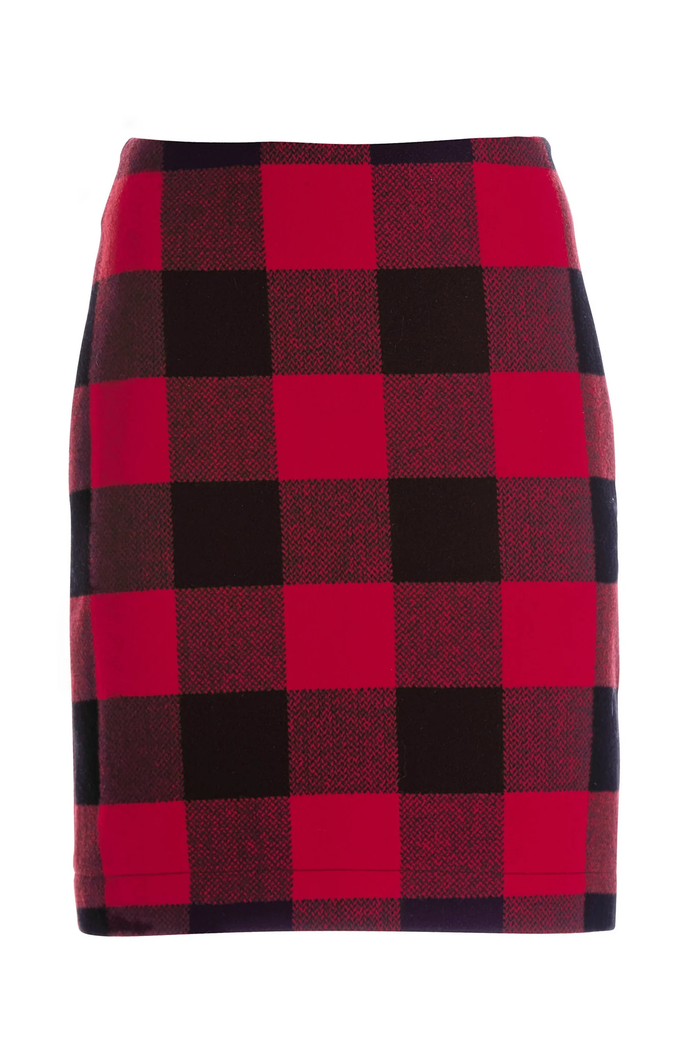 Buffalo Check Above The Knee Skirt Red/Black - Futureuc