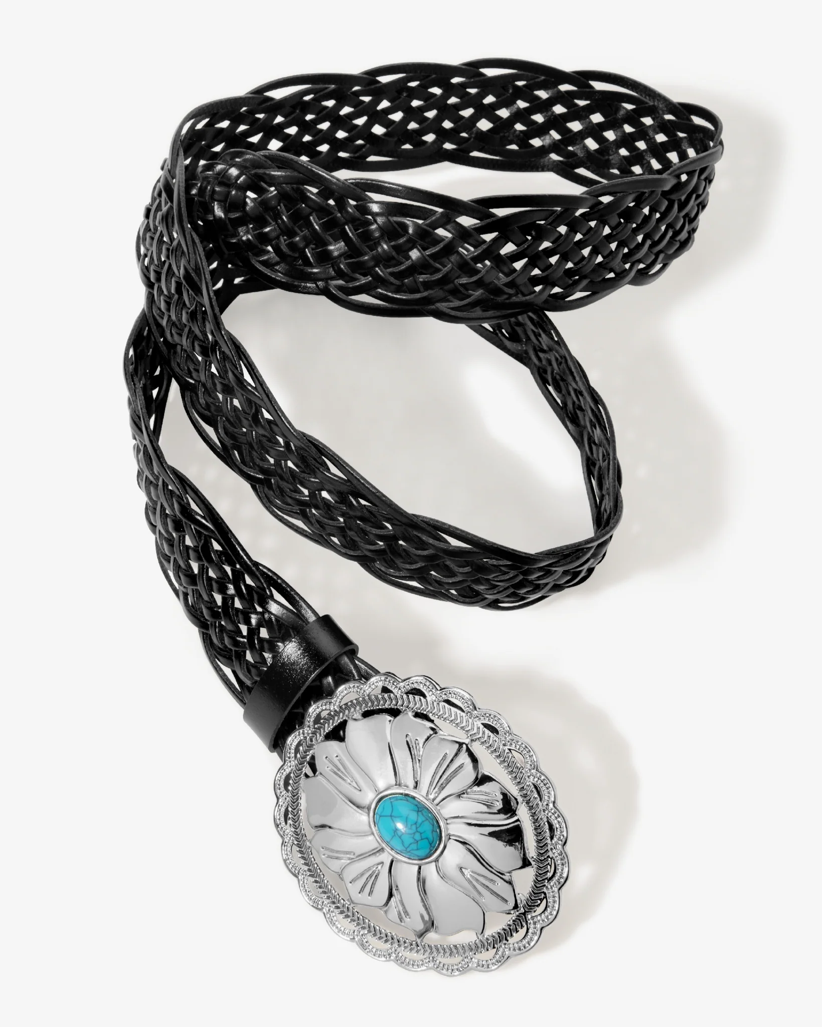 Woven Turquoise Stone Belt Black - Futureuc