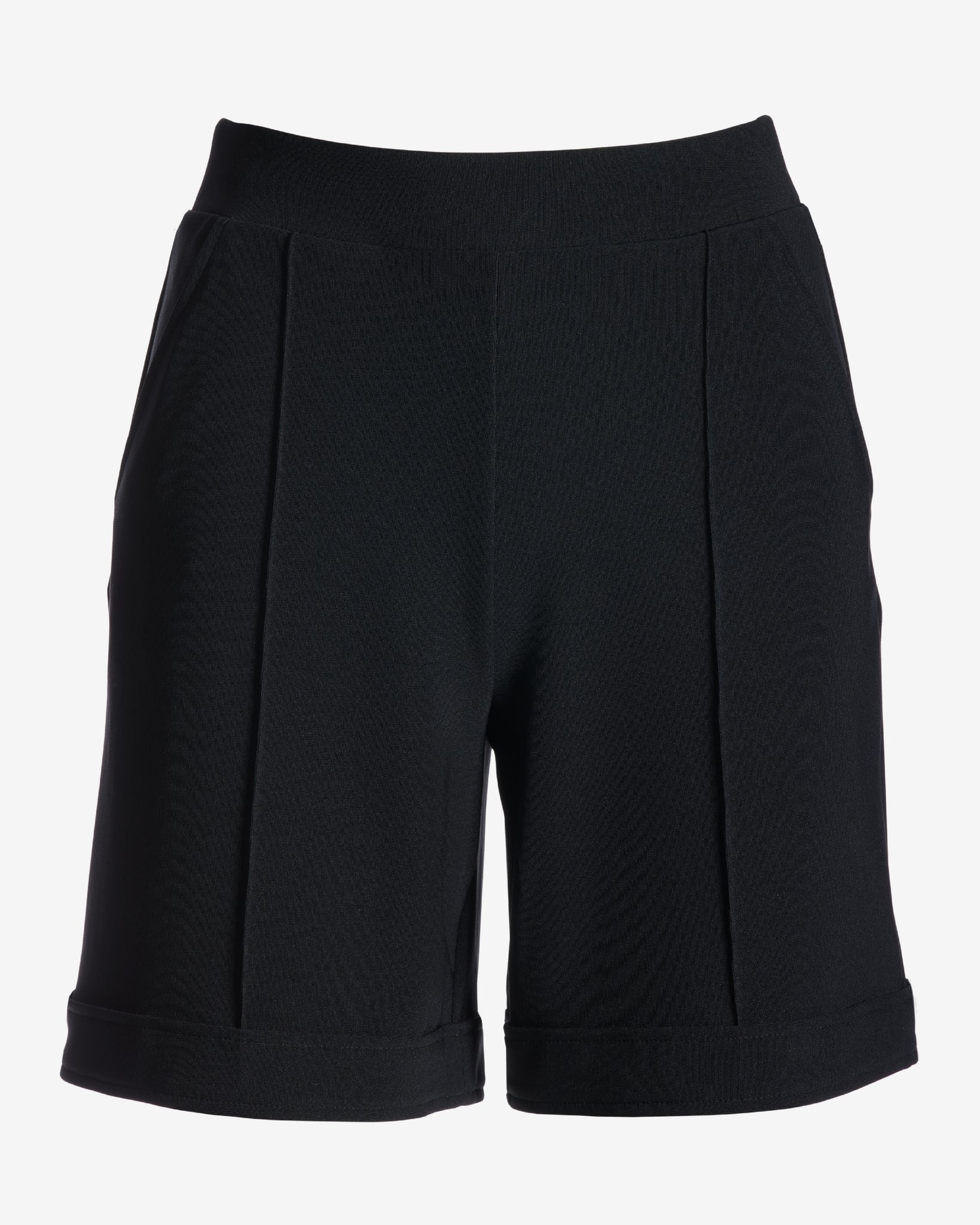 Beyond Travel 7 Inch Cuffed Trouser Shorts Jet Black - Futureuc