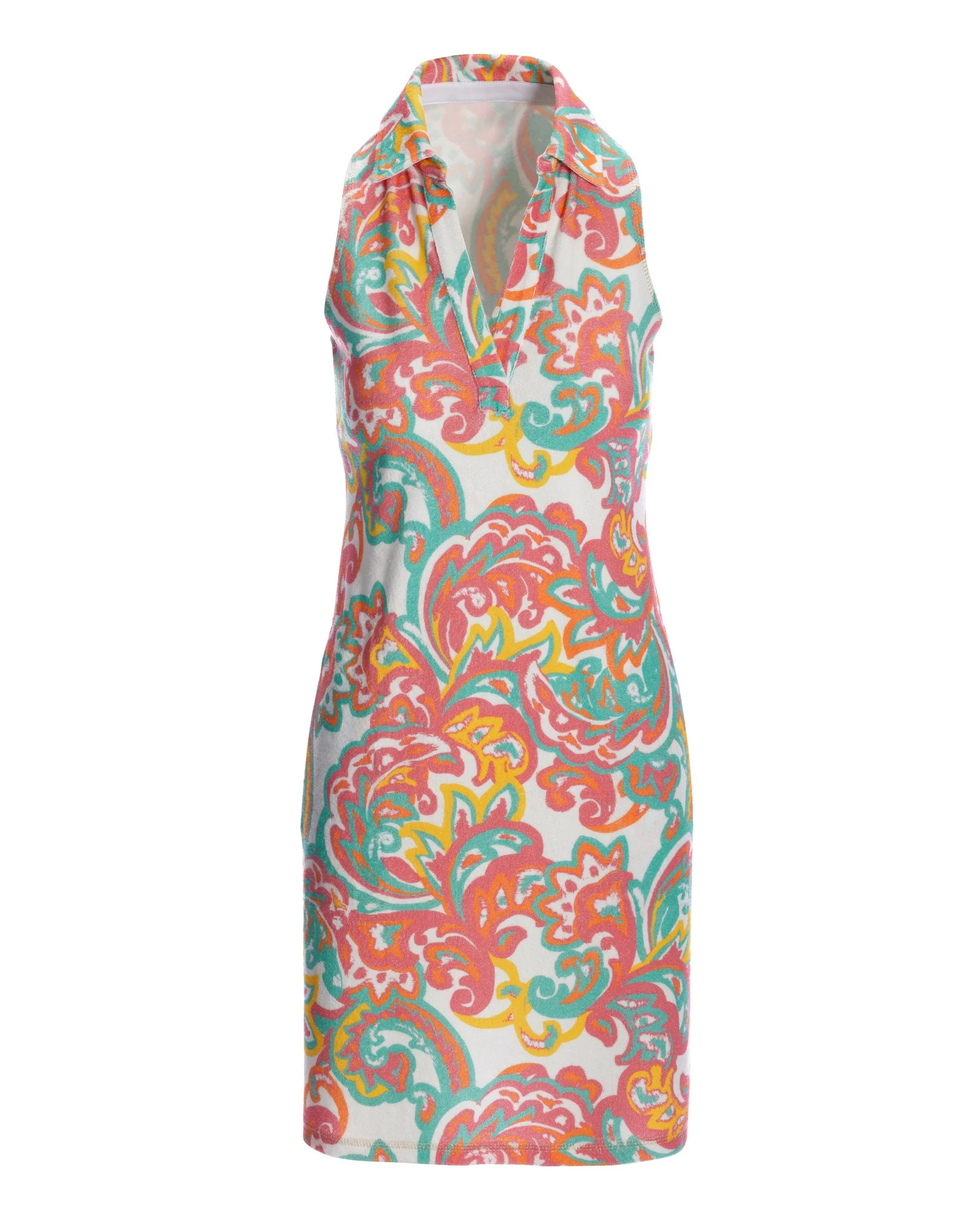 Abstract Sport Loop Terry Collar Dress Multi - Futureuc