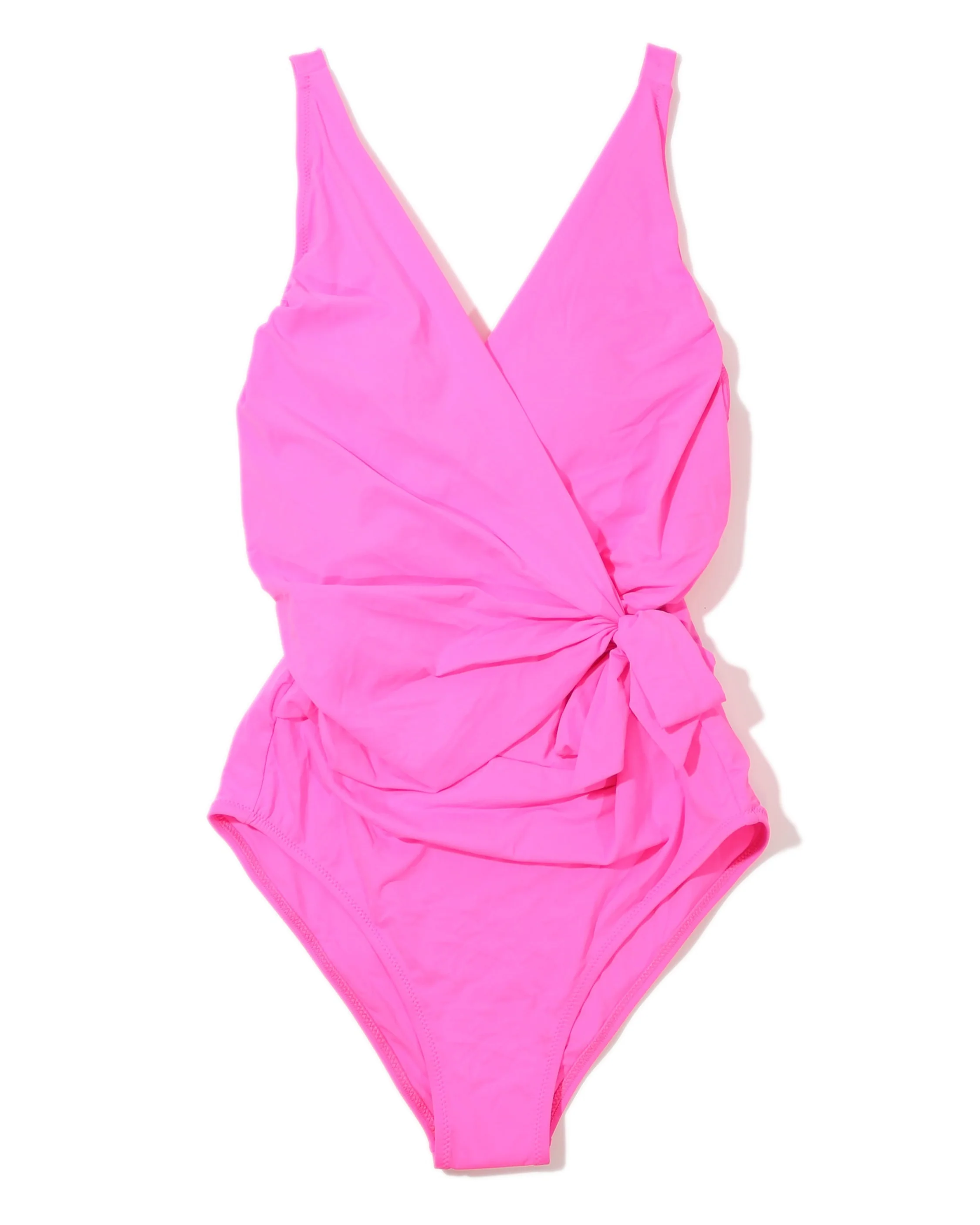 Wide Strap Wrap One Piece Swimsuit Unapologetic Pink - Futureuc