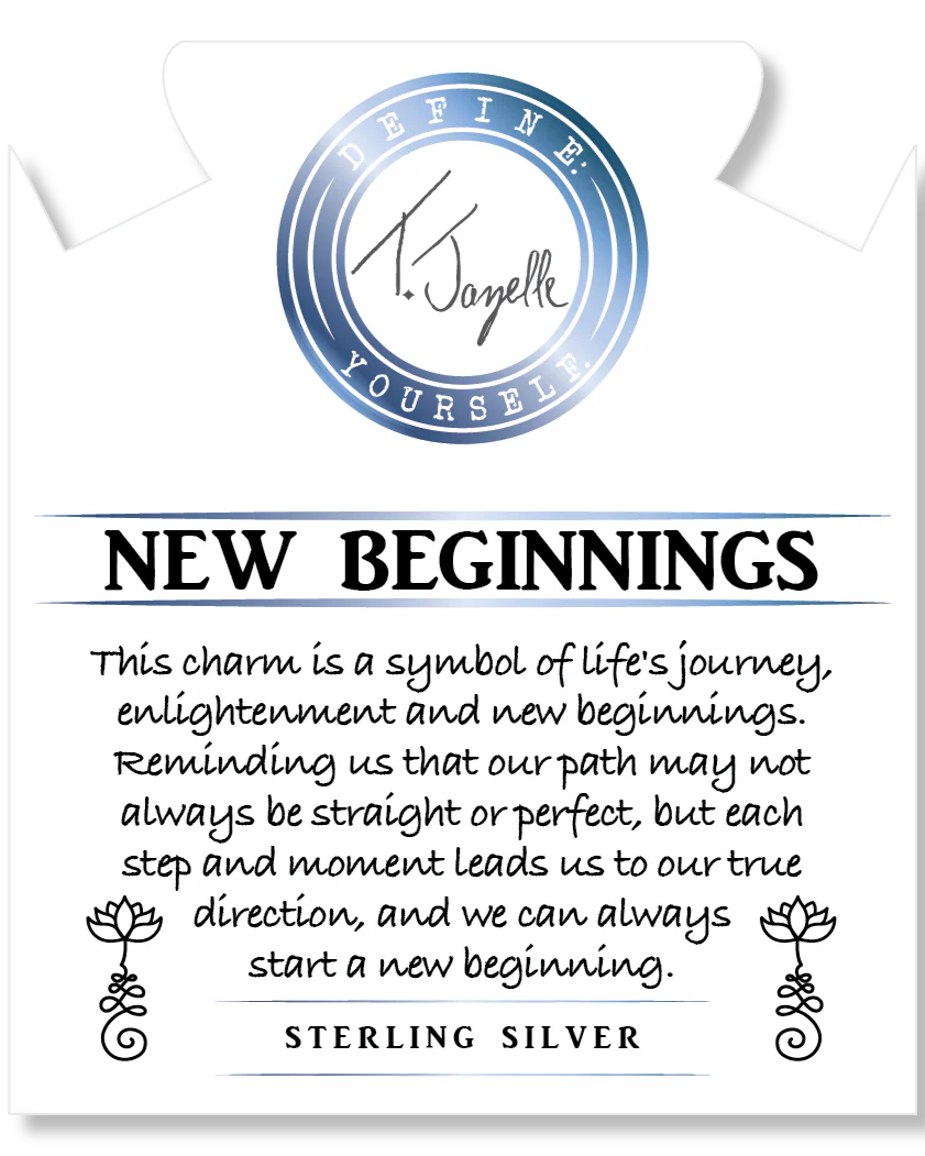 Australian Agate Gemstone Bracelet with New Beginnings Sterling Silver Charm - Futureuc