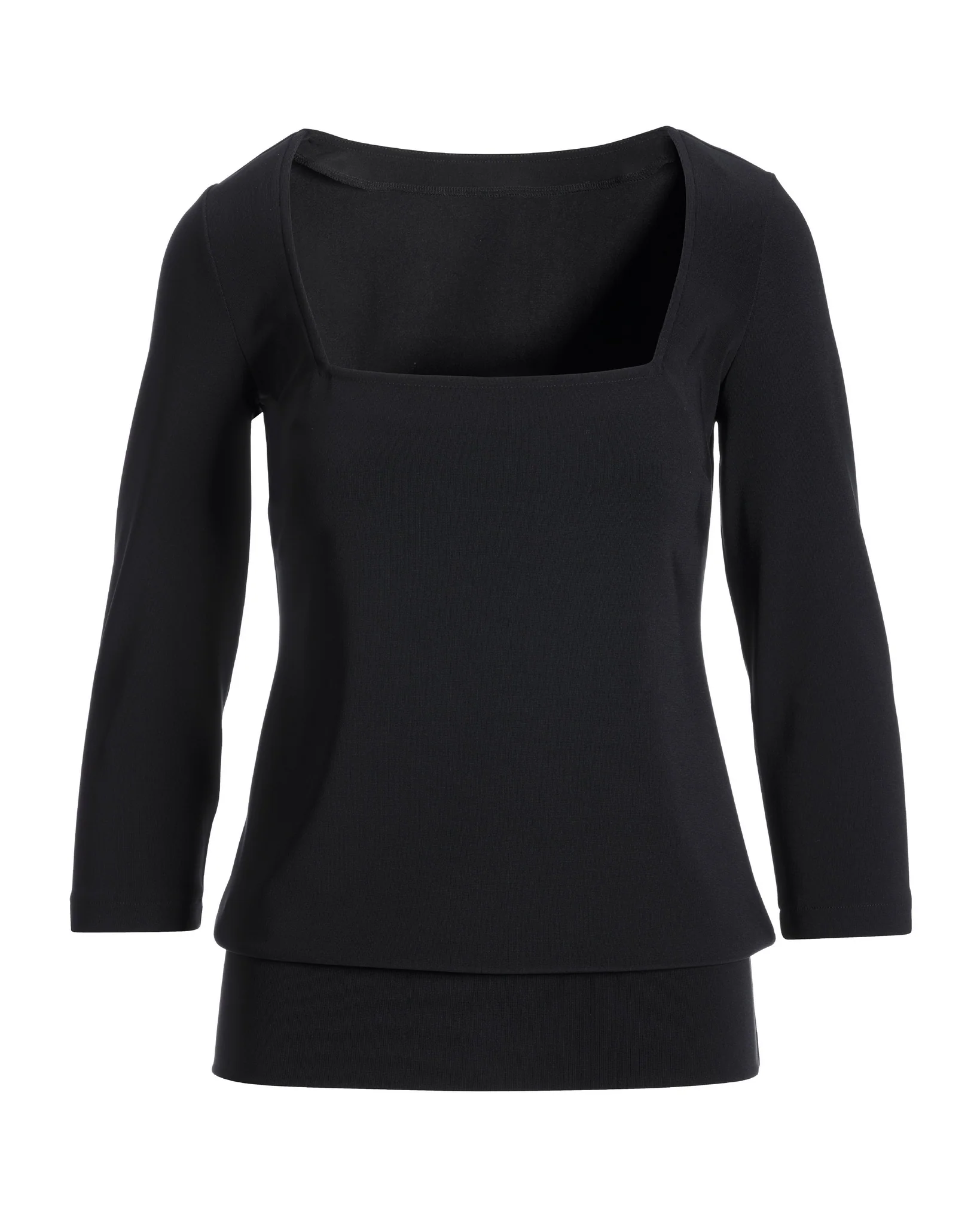 Beyond Travel Square Neck Blouson Top Jet Black - Futureuc